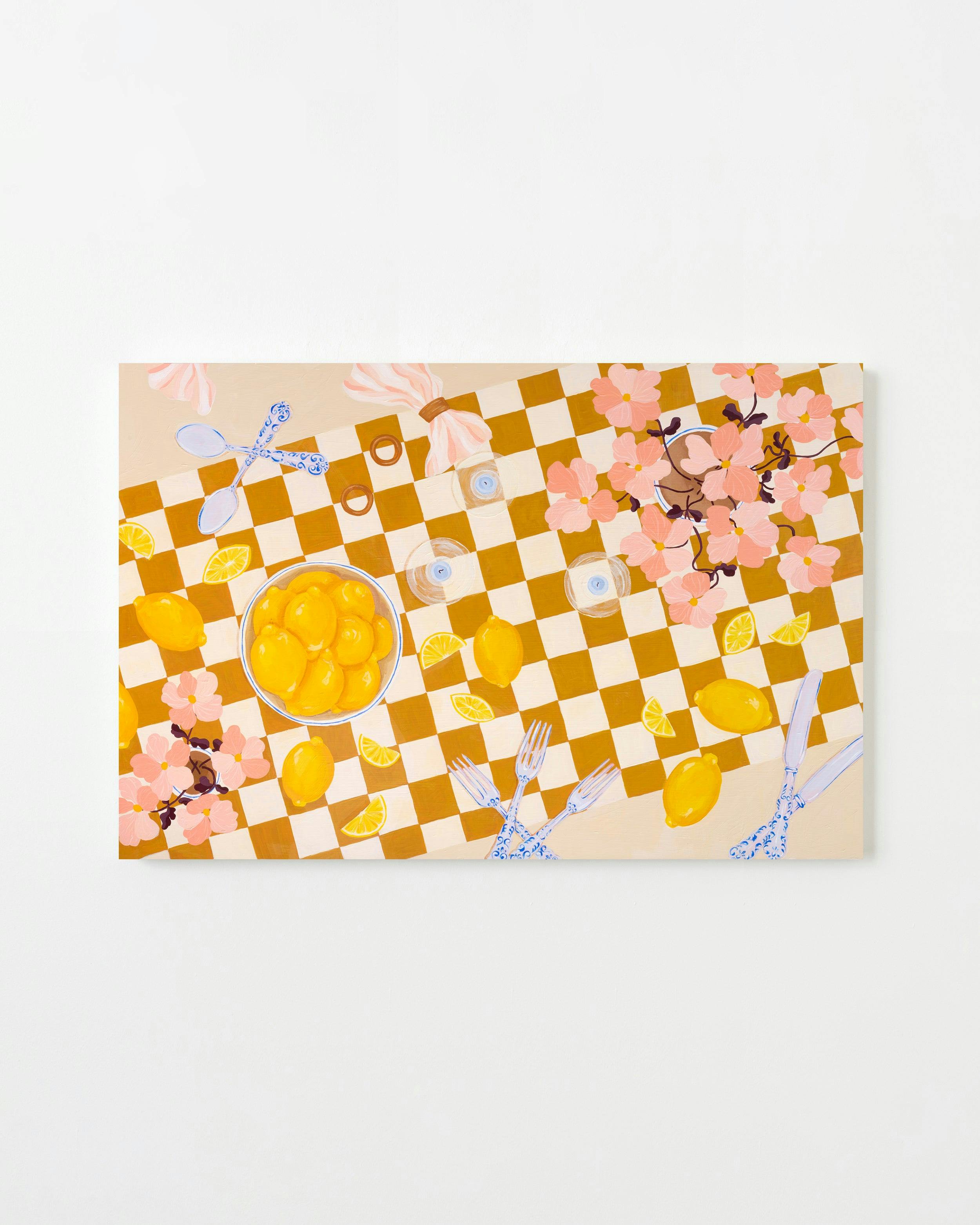 Painting by Haley Elise Hughes titled "Citrus Gathering".