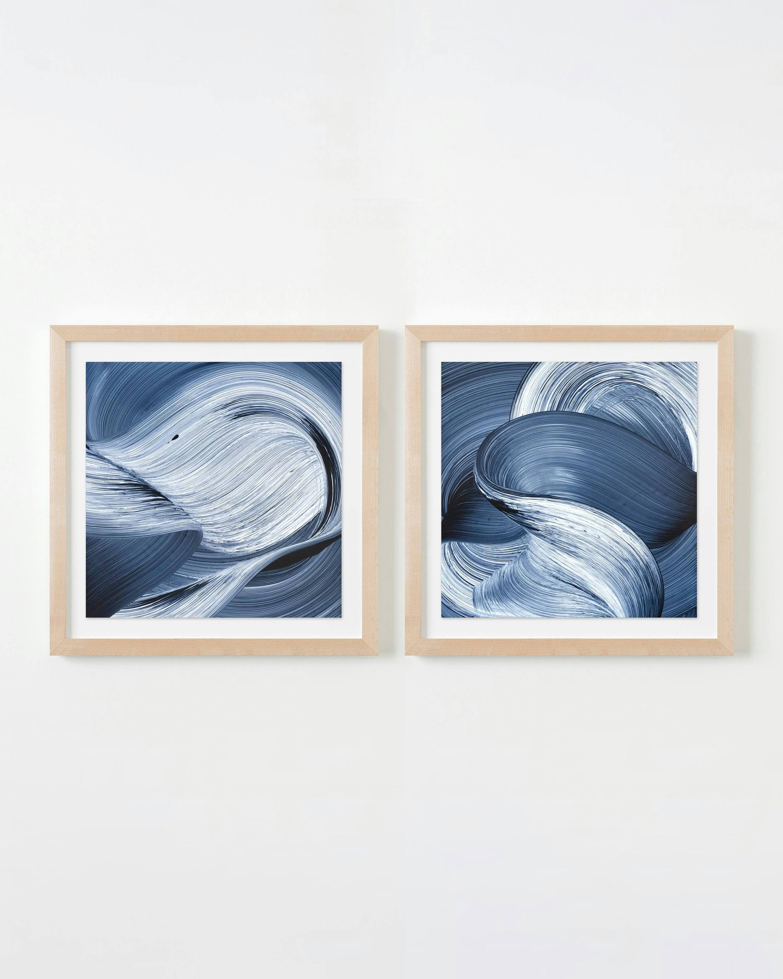 Painting by Kostas Papakostas titled "Secrets of the sea (Diptych)".
