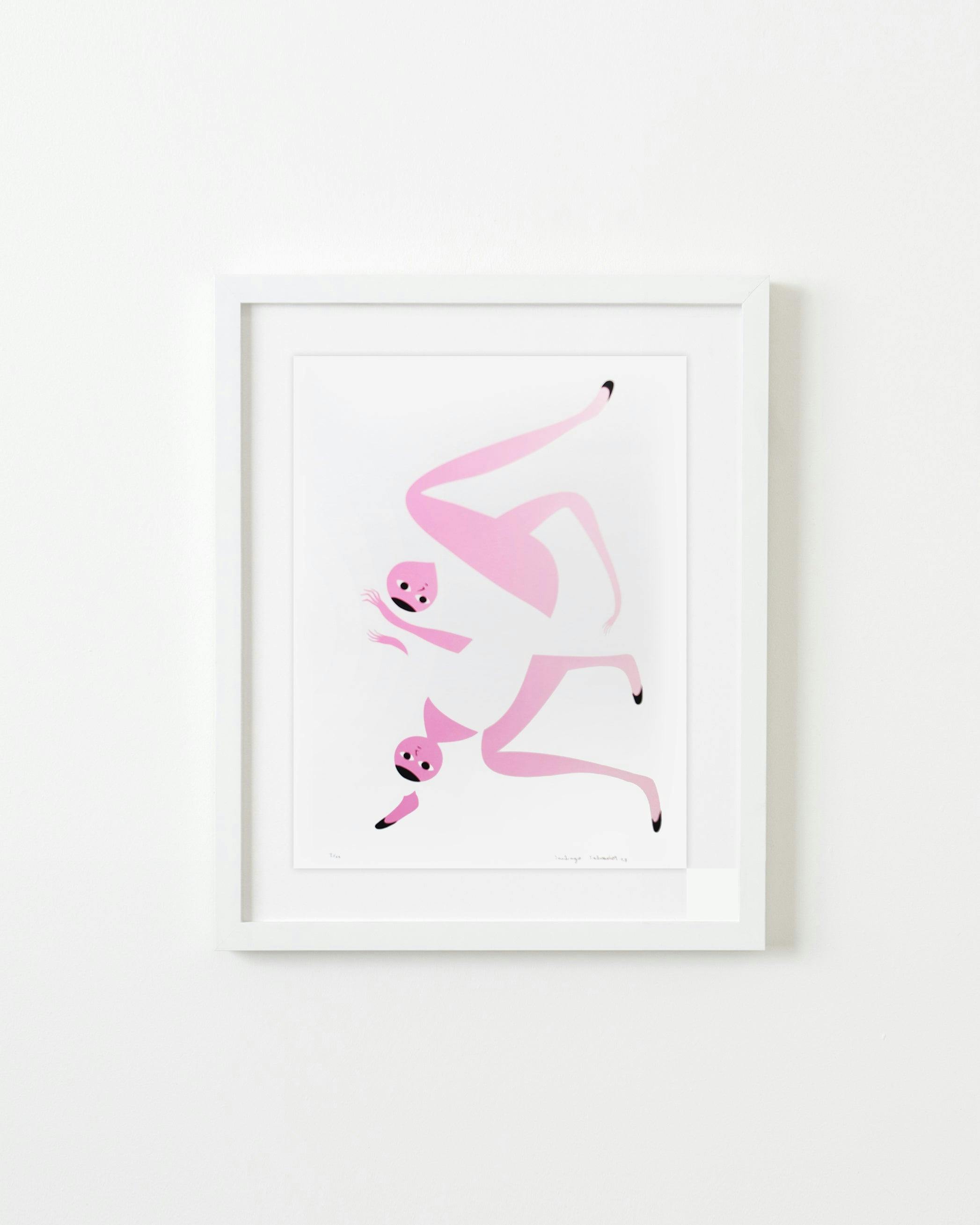 Print by Santiago Ascui titled "Serigrafia Intervenida Pink 3".
