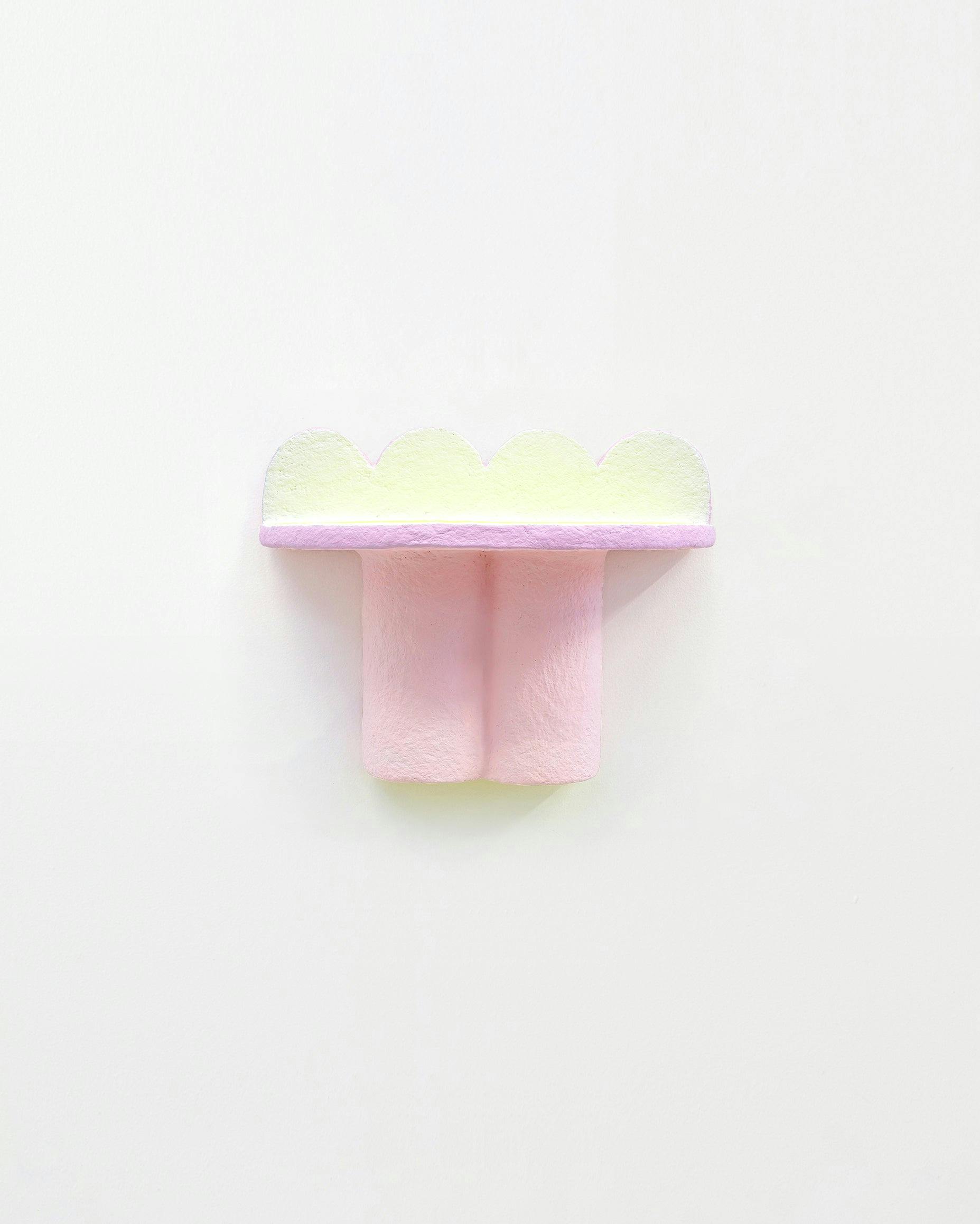 Mixed Media by Adam Frezza & Terri Chiao (CHIAOZZA) titled "Shrine to Nothingness (Neutral Grey, Pale Pink, Fluorescent Chartreuse)".