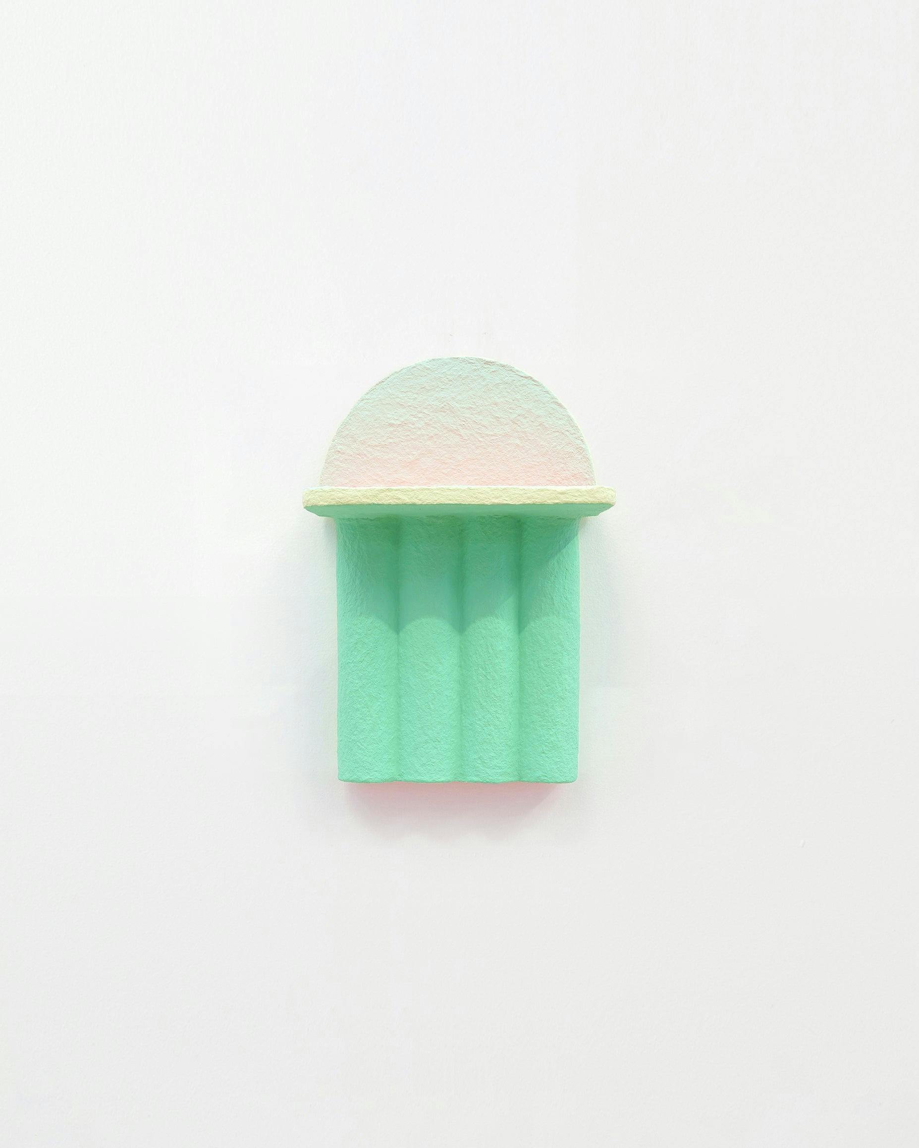 Mixed Media by Adam Frezza & Terri Chiao (CHIAOZZA) titled "Shrine to Nothingness (Pale Mint, Mint Green, Luminous Red)".