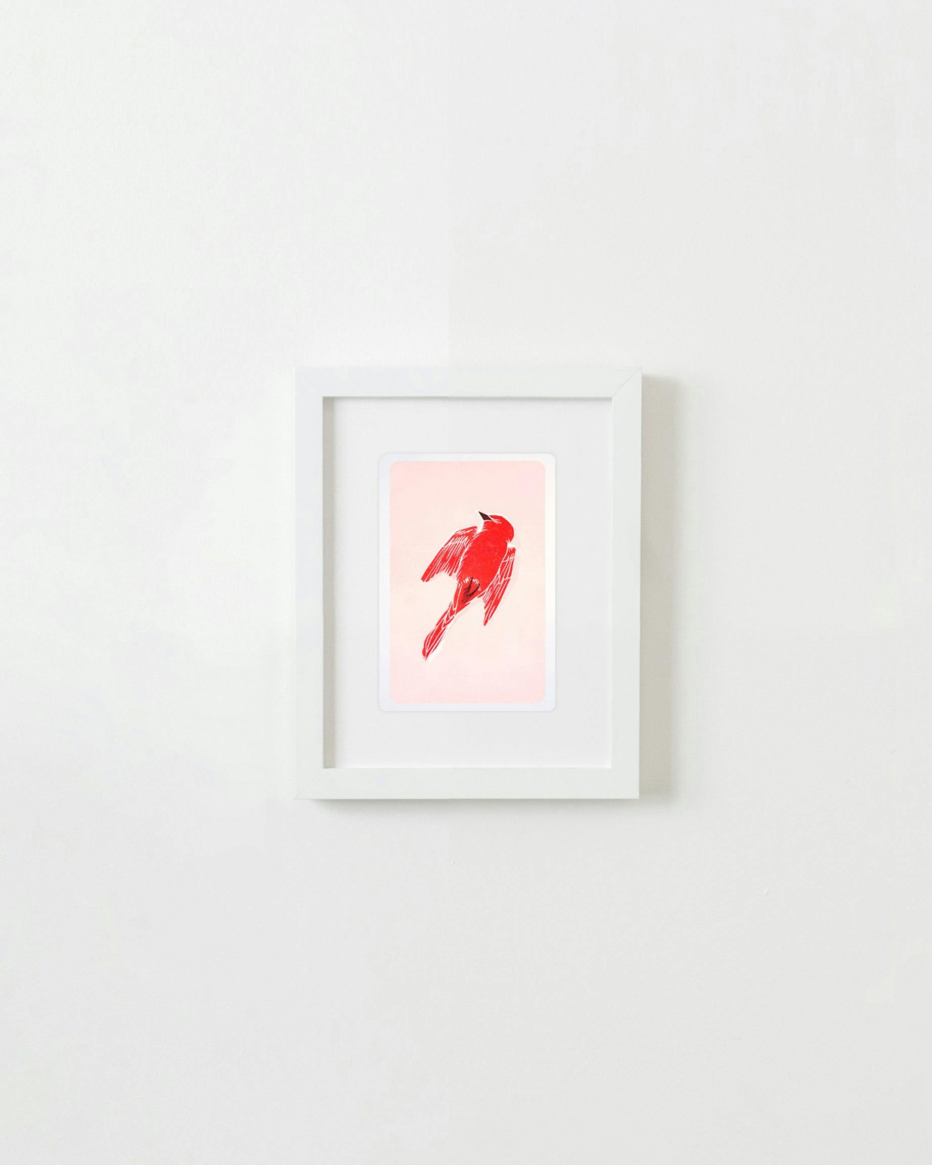 Print by Langdon Graves titled "Dead Bird (Mourning, red)".
