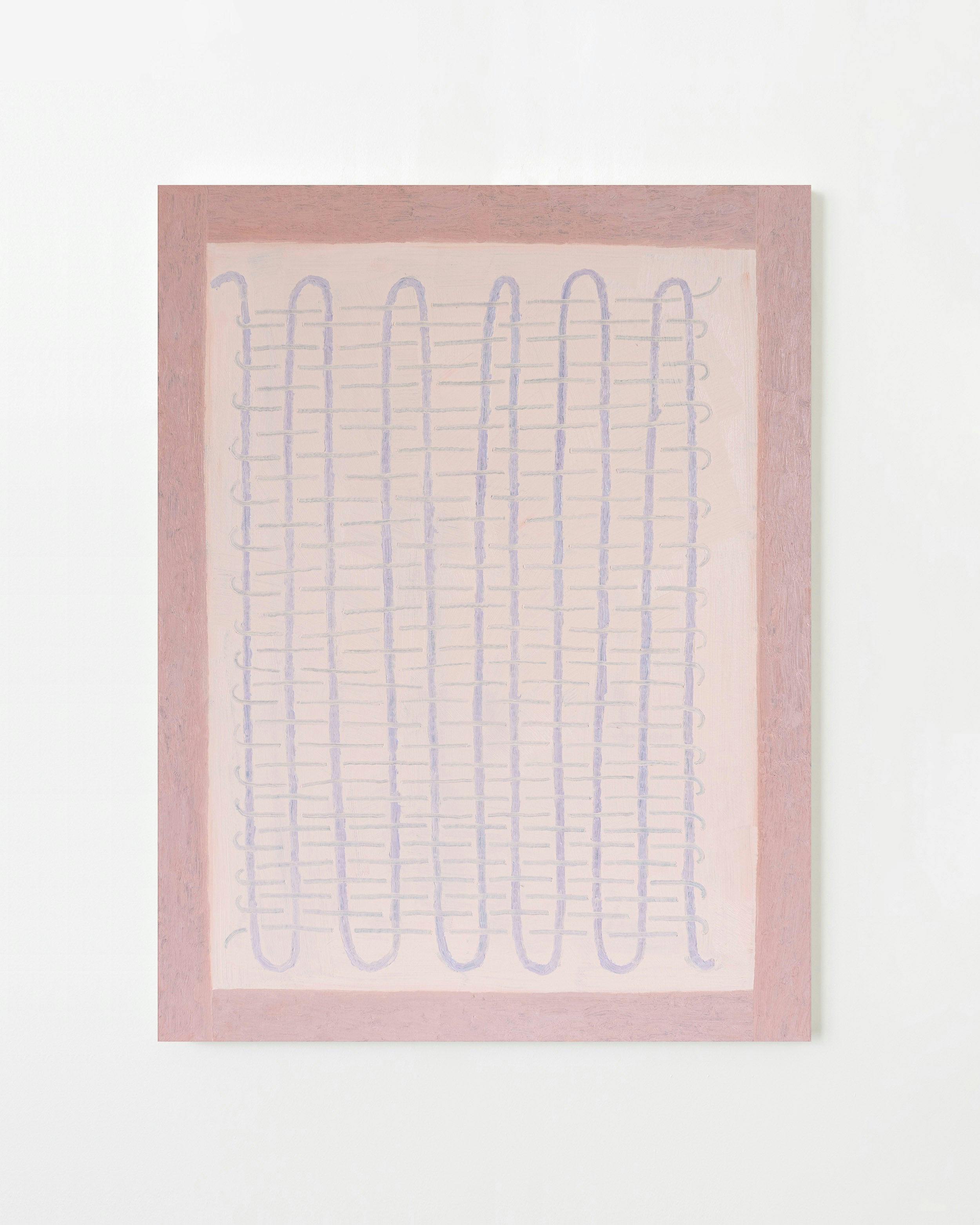 Painting by Aschely Vaughan Cone titled "Tabby Weave I, Peach".