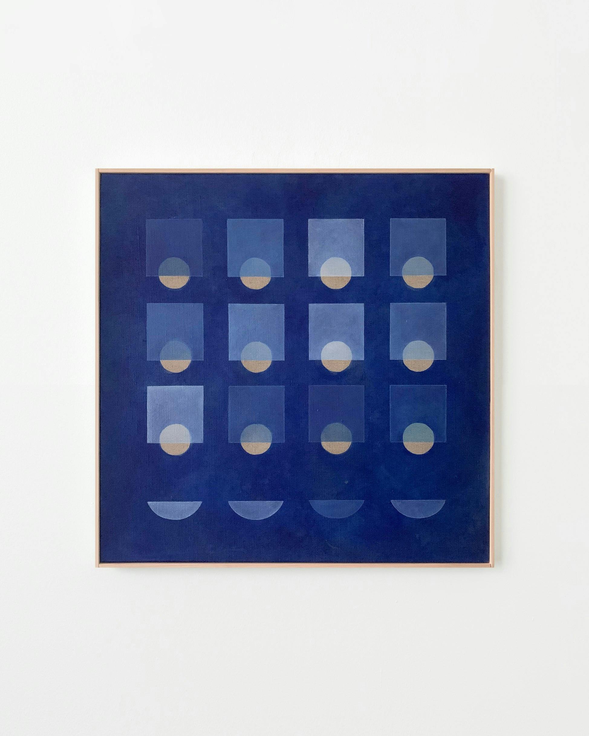 Painting by Carla Weeks titled "Winter Grid in French Ultramarine 3".