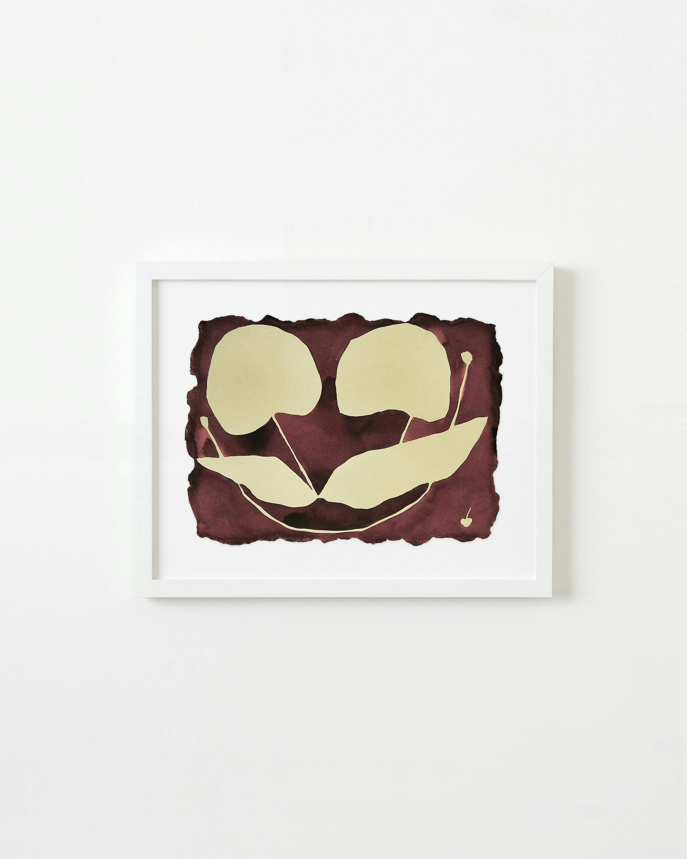 Painting by Kate Roebuck titled "Lil Cherry Smile".