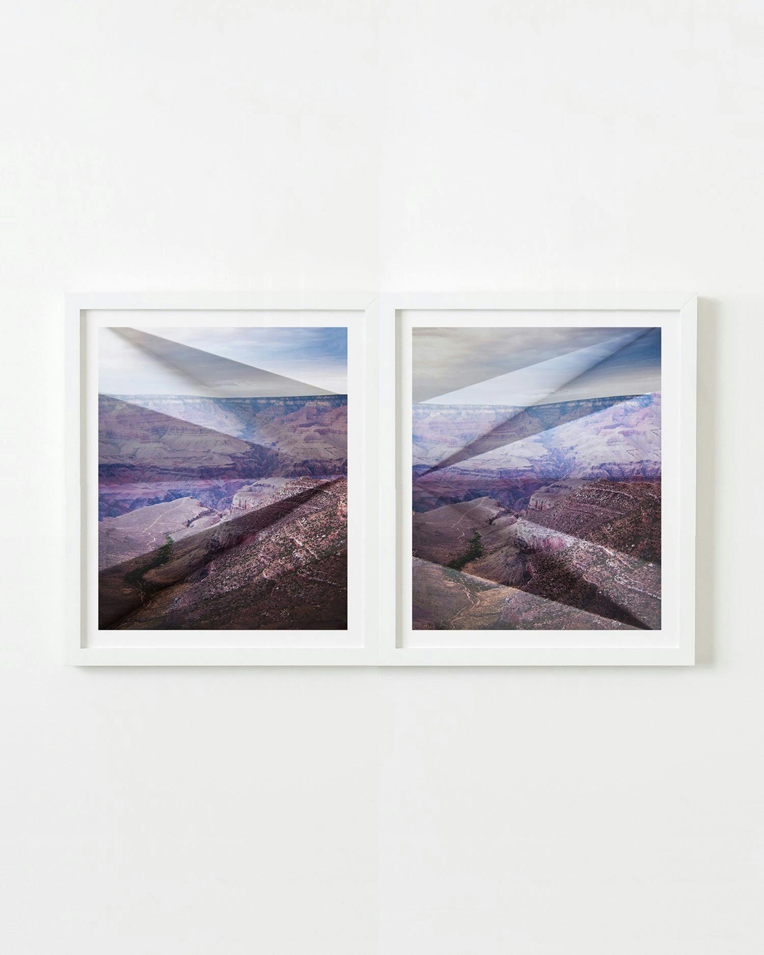 Photography by Millee Tibbs titled "Mountains + Valleys (Grand Canyon, South Rim, Diptych)".