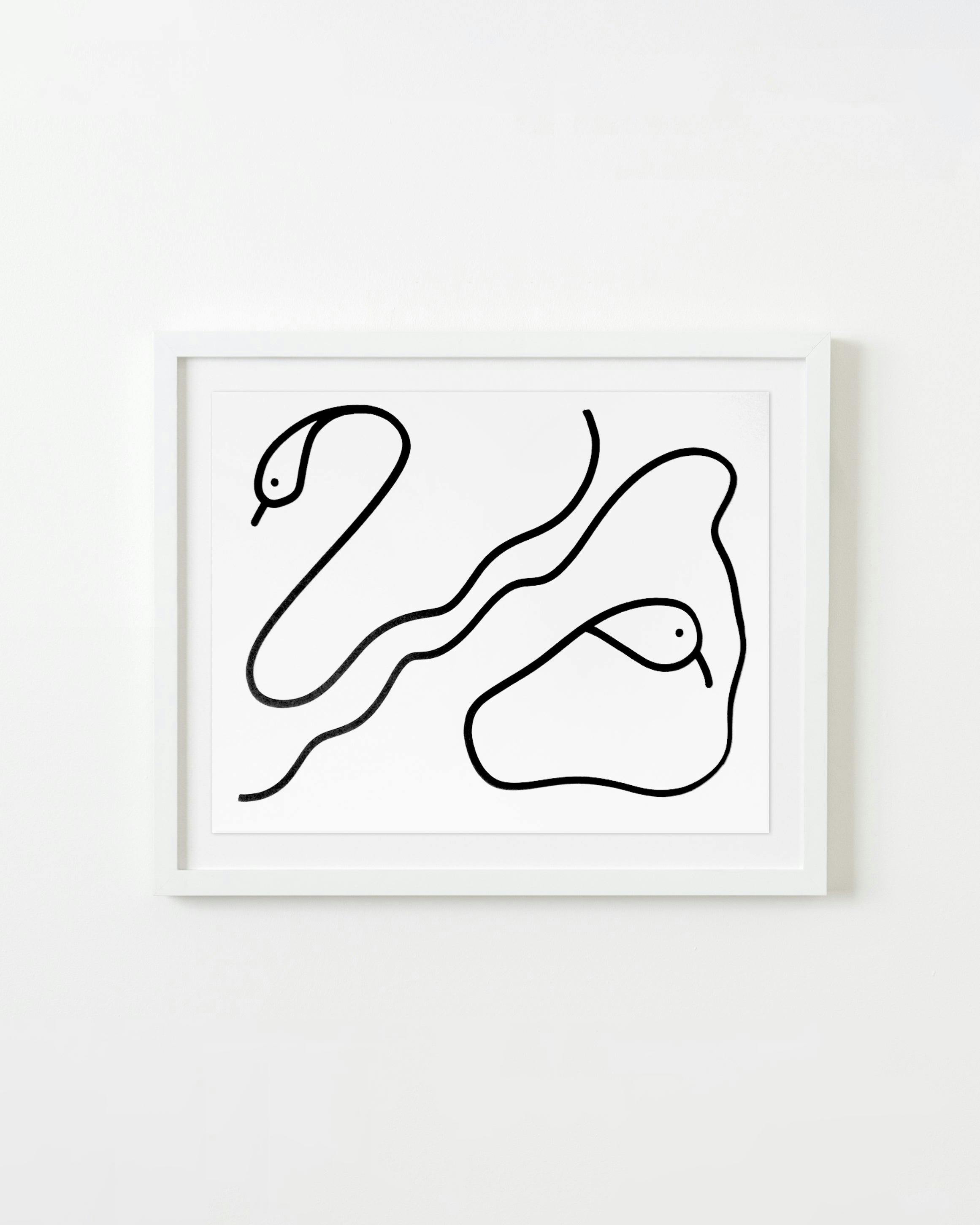 Drawing by Sayan Ray titled "Serpentine".