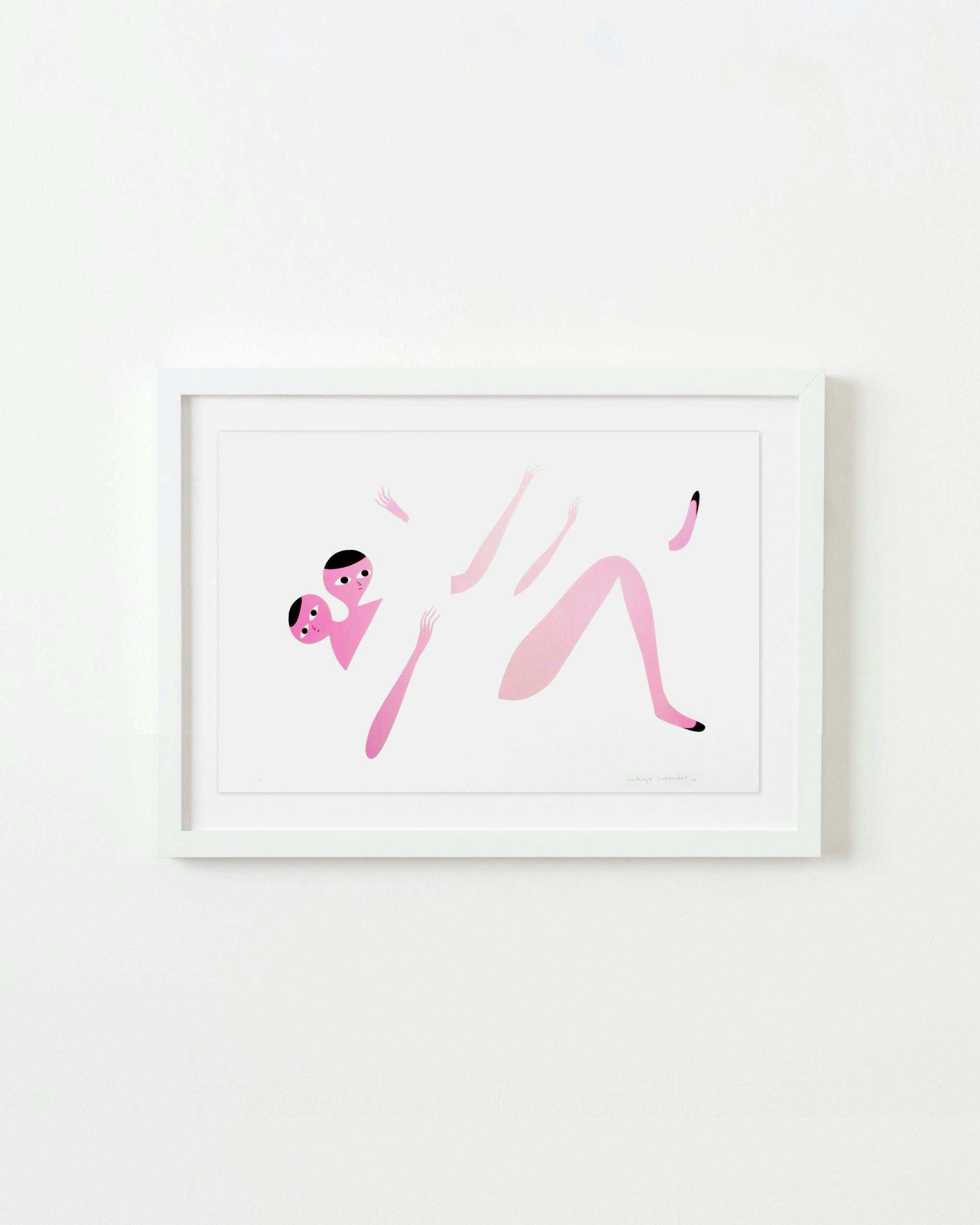 Print by Santiago Ascui titled "Serigrafia Intervenida Pink 1".