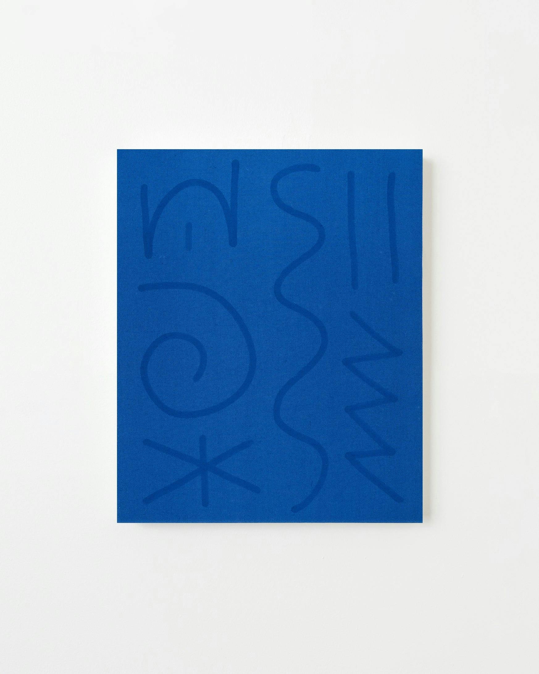 Painting by Chad Kouri titled "Jazz Movement Study (Monochromatic Blue)".