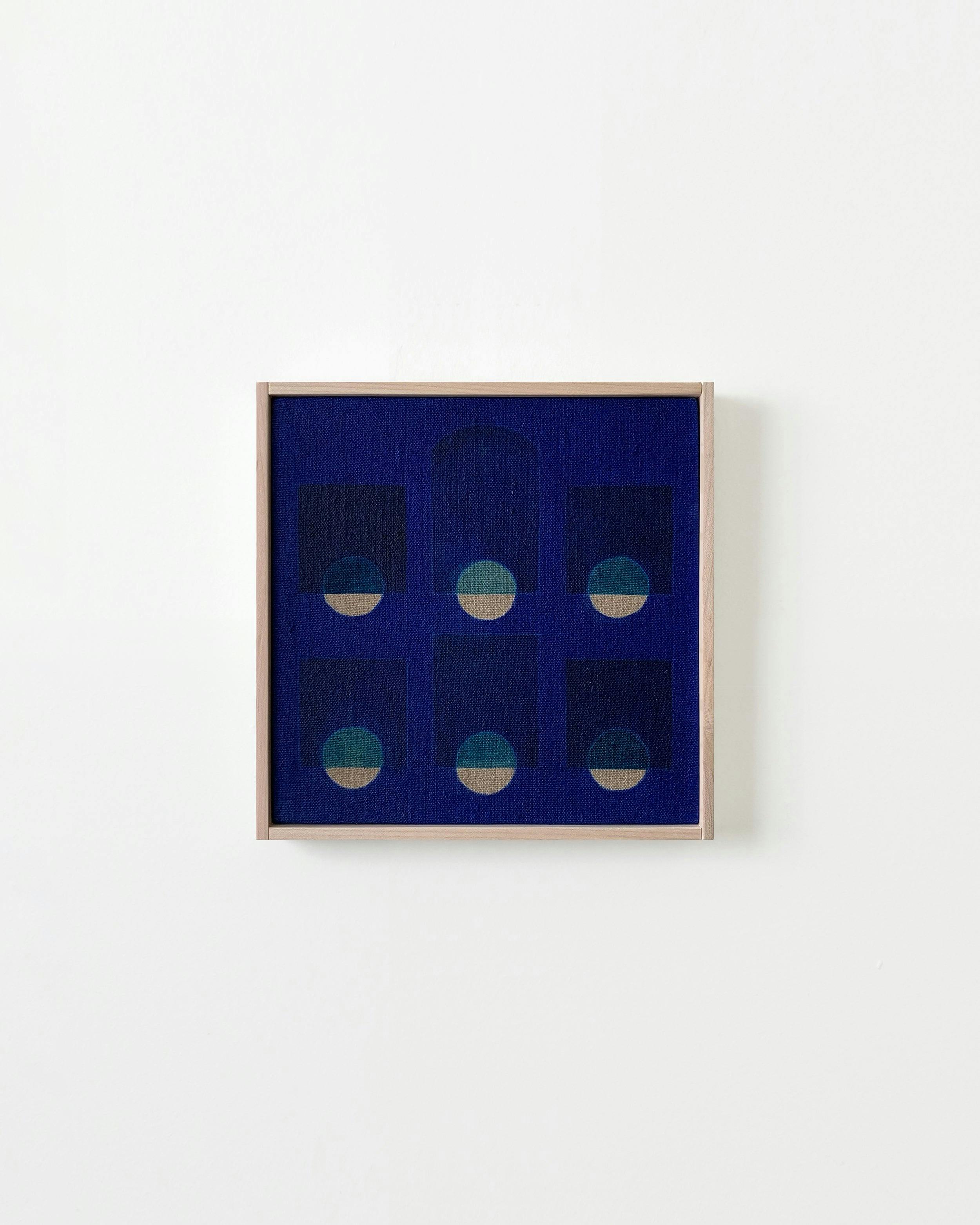 Painting by Carla Weeks titled "Grid Study in French Ultramarine 2".