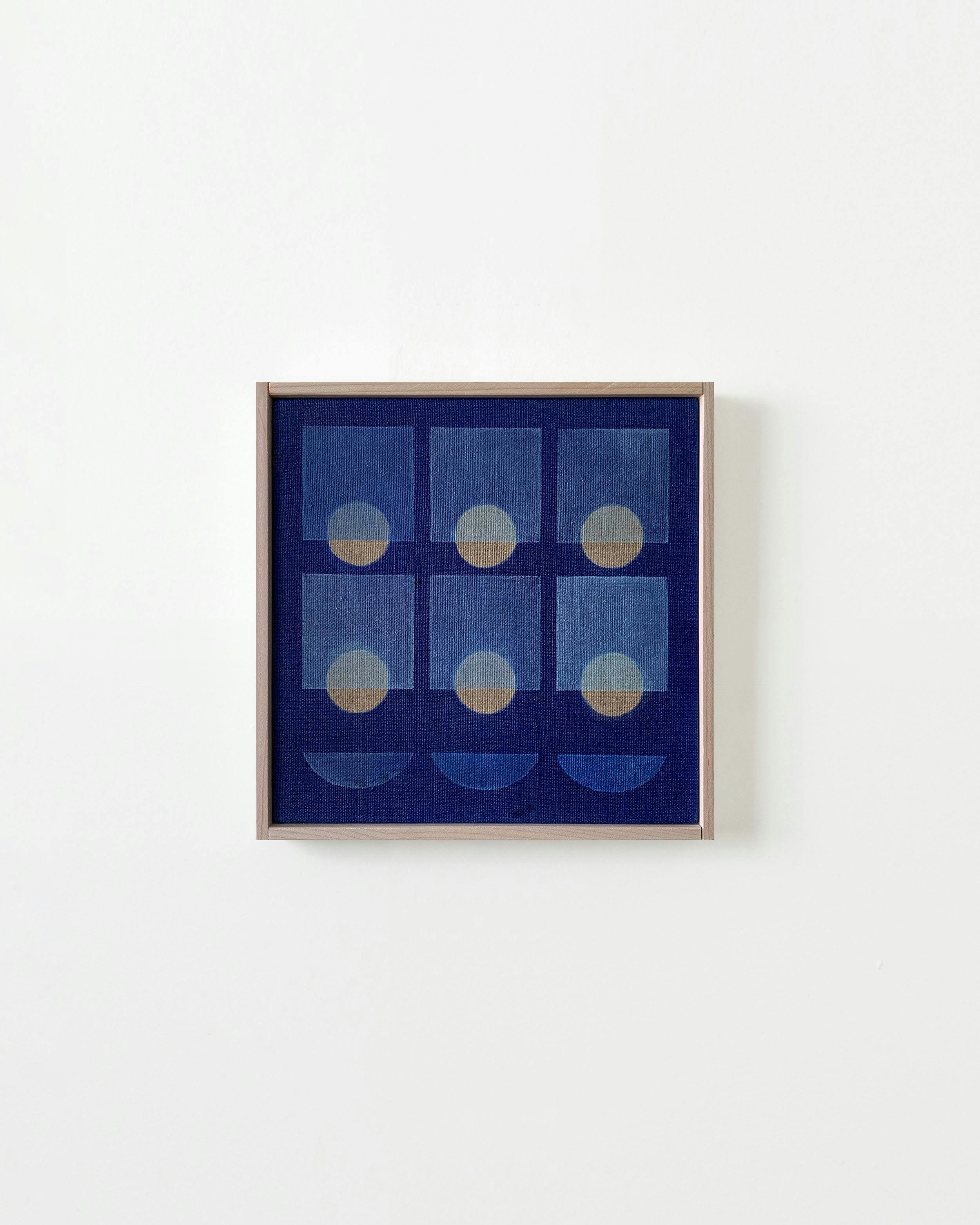 Painting by Carla Weeks titled "Grid Study in French Ultramarine 3".