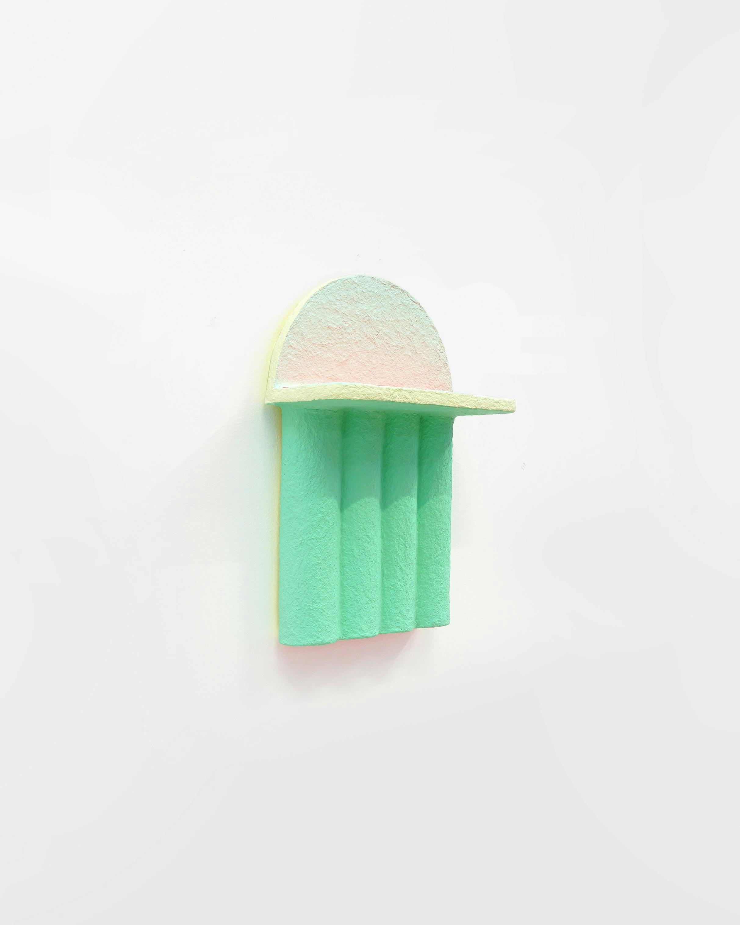 Mixed Media by Adam Frezza & Terri Chiao (CHIAOZZA) titled "Shrine to Nothingness (Pale Mint, Mint Green, Luminous Red)".