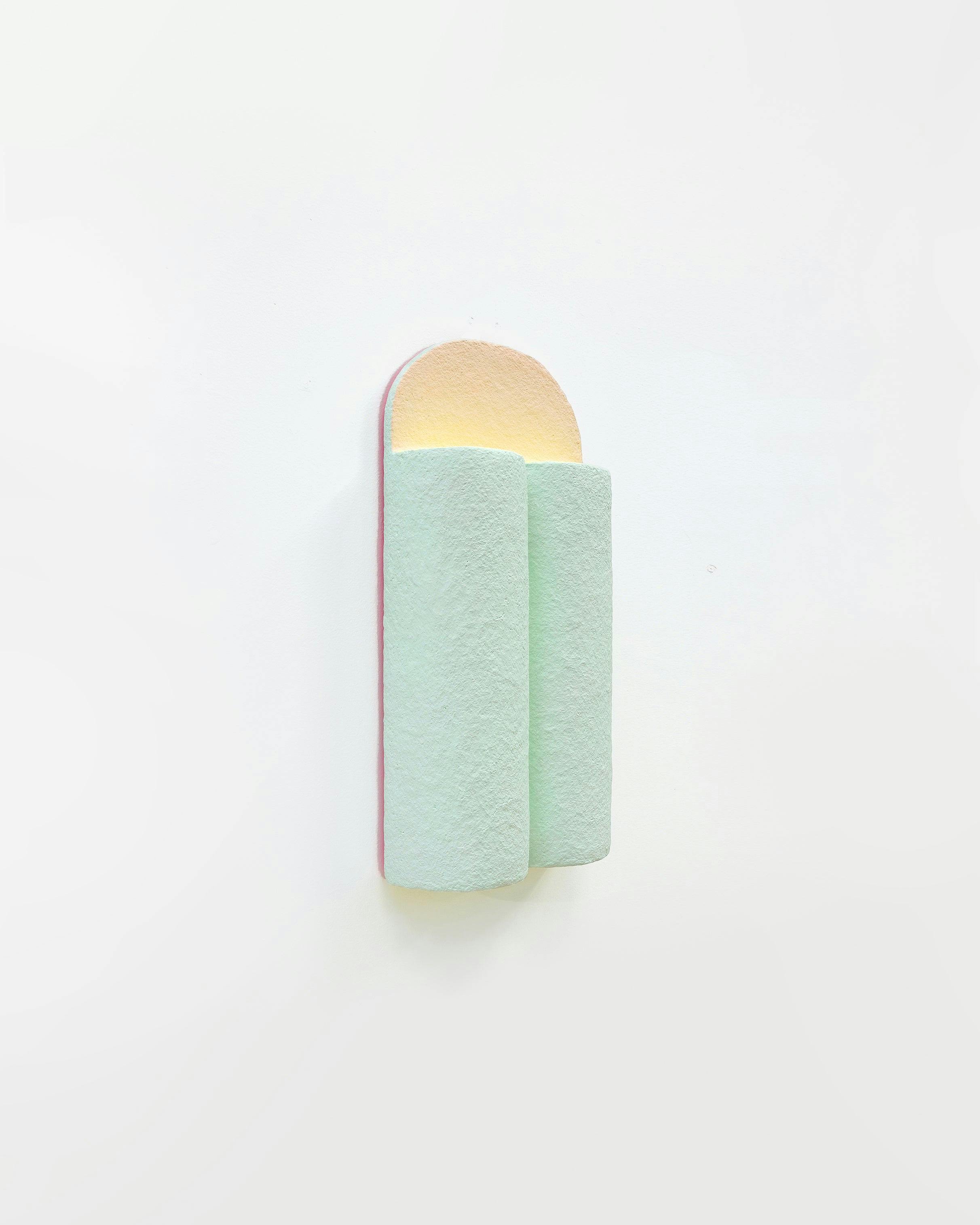 Mixed Media by Adam Frezza & Terri Chiao (CHIAOZZA) titled "Shrine to Nothingness (Pale Peach, Frostini, Fluorescent Chartreuse)".