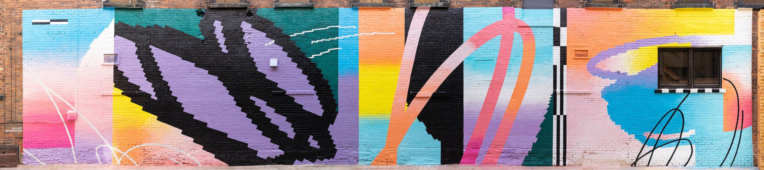 Installation by Joe Geis titled "Bright Walls Mural Festival - Jackson, MI".