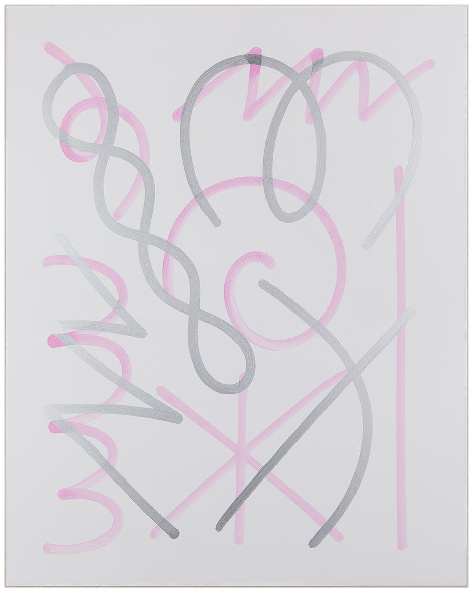 Chad Kouri - Jazz Movement Study (Pink & Silver) - Drawing