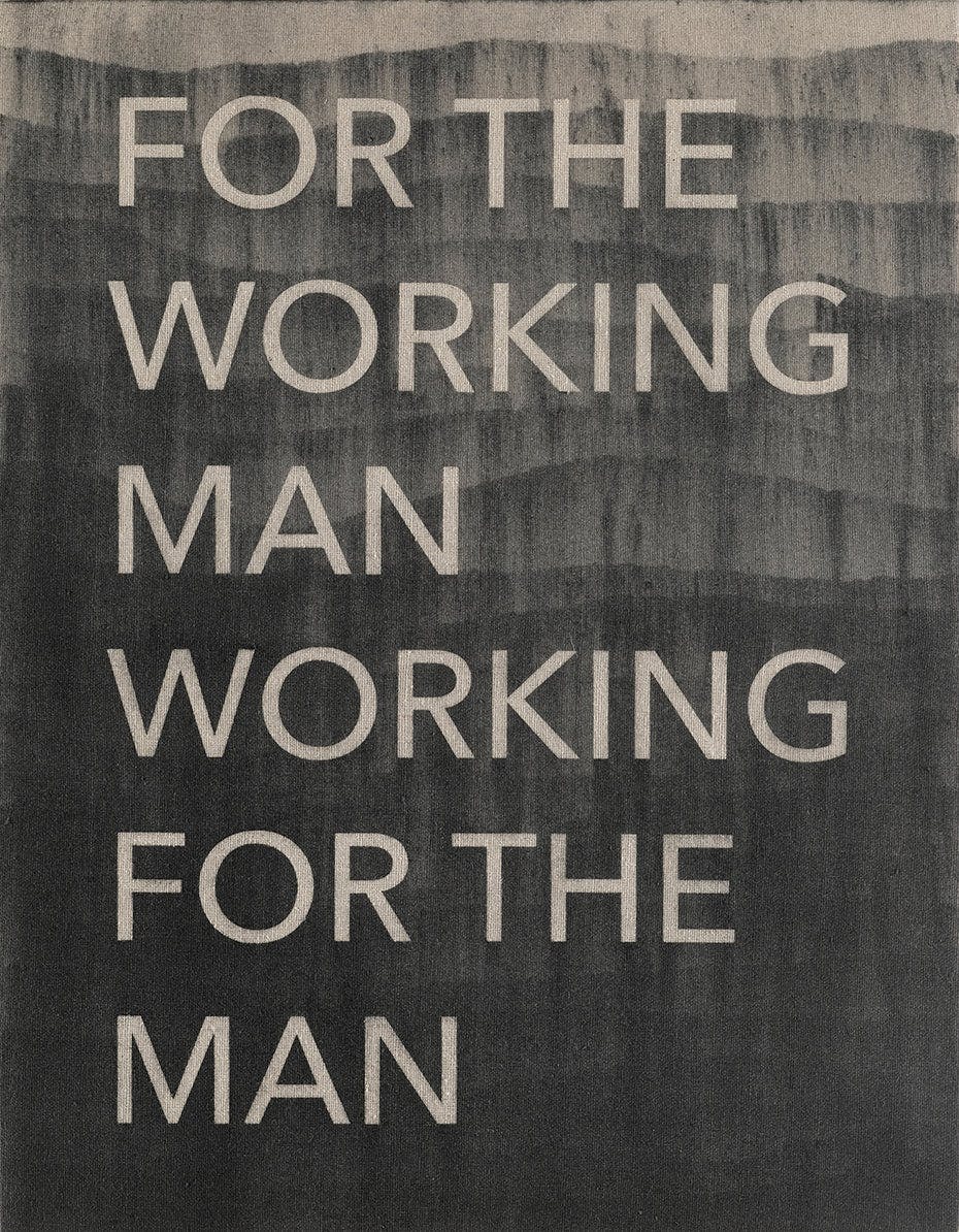 Painting by Ben Skinner titled "Working Man".
