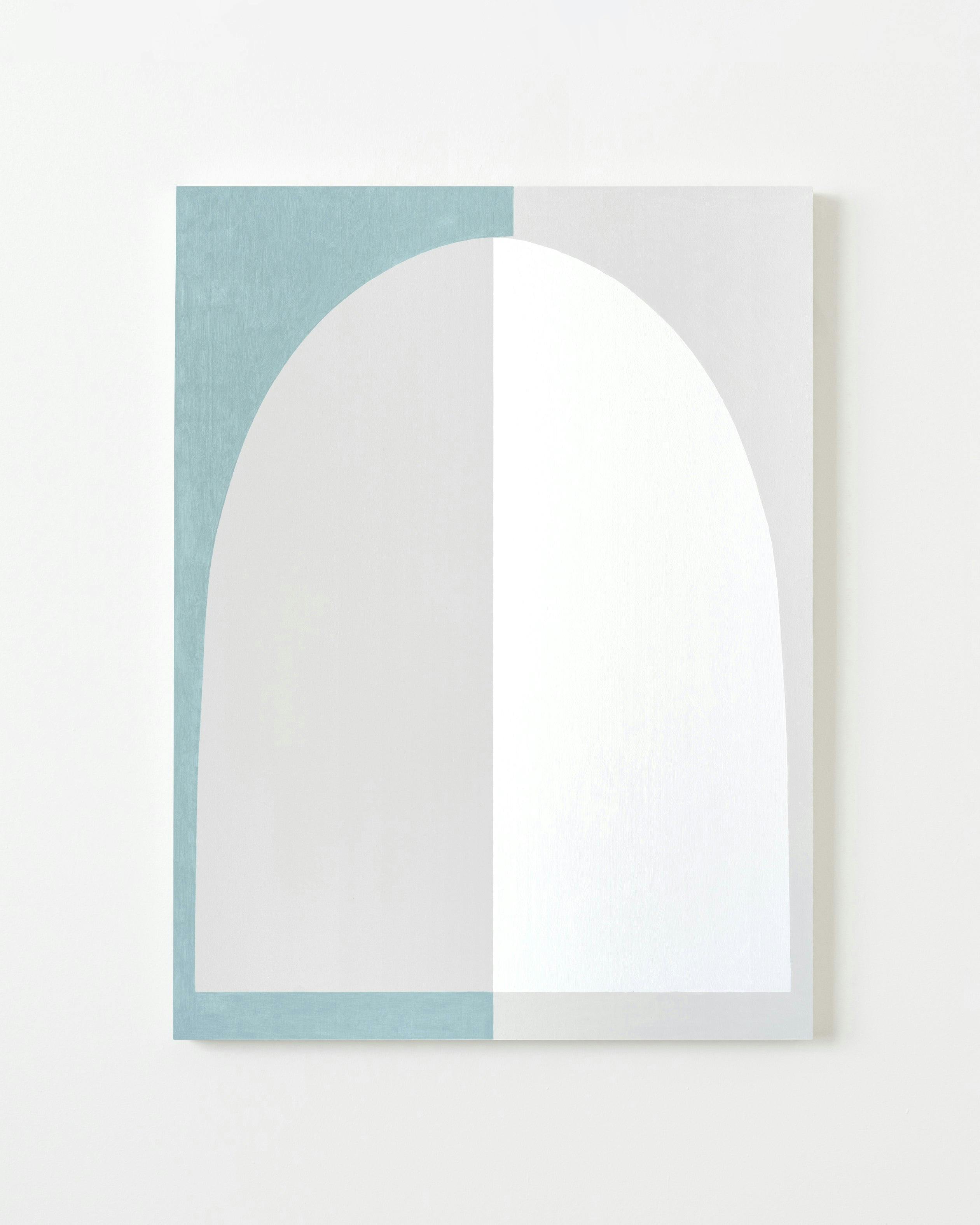 Aschely Vaughan Cone - Teal Arch in White Light - Painting