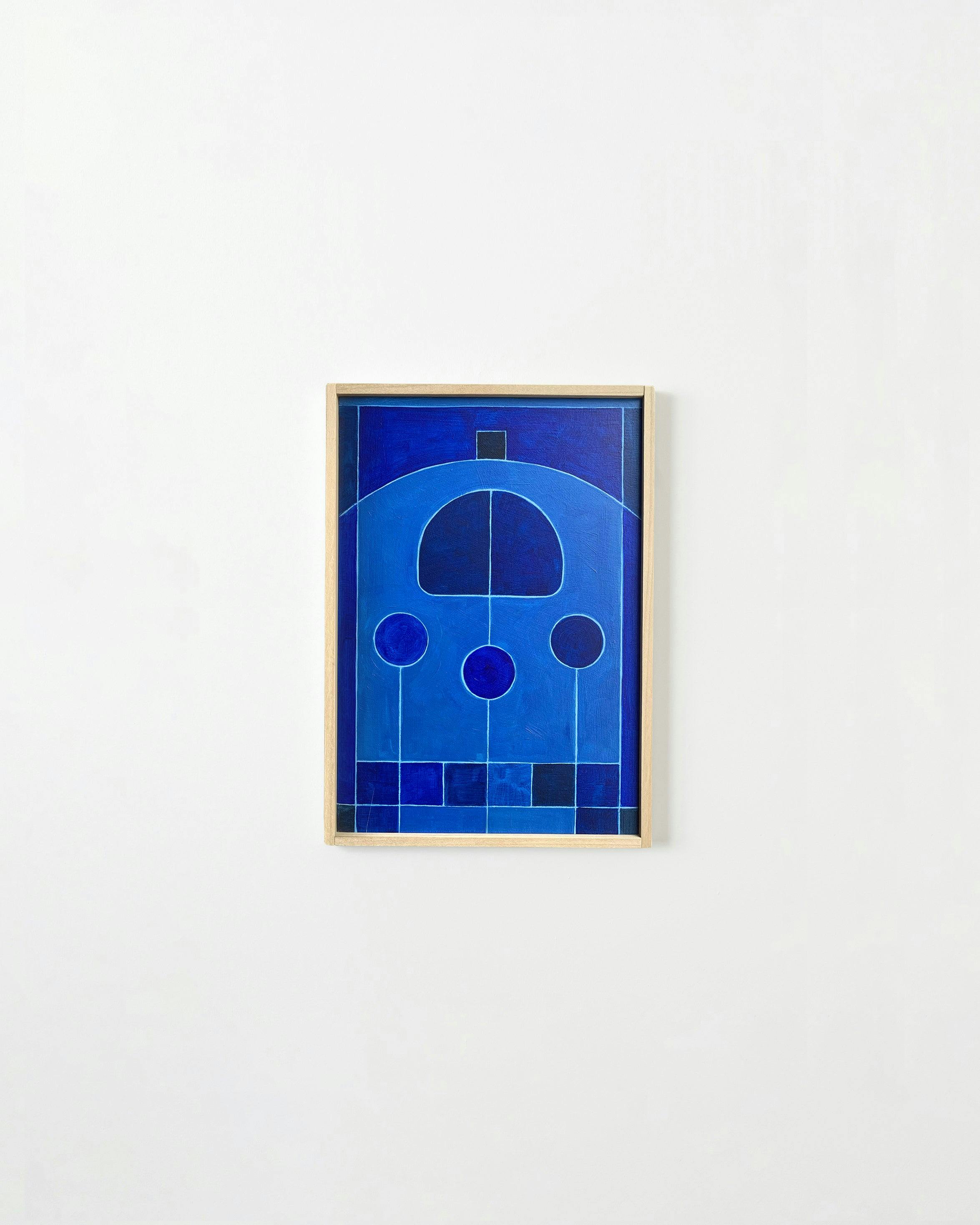 Painting by Carla Weeks titled "Stained Glass Study in Blue 3".