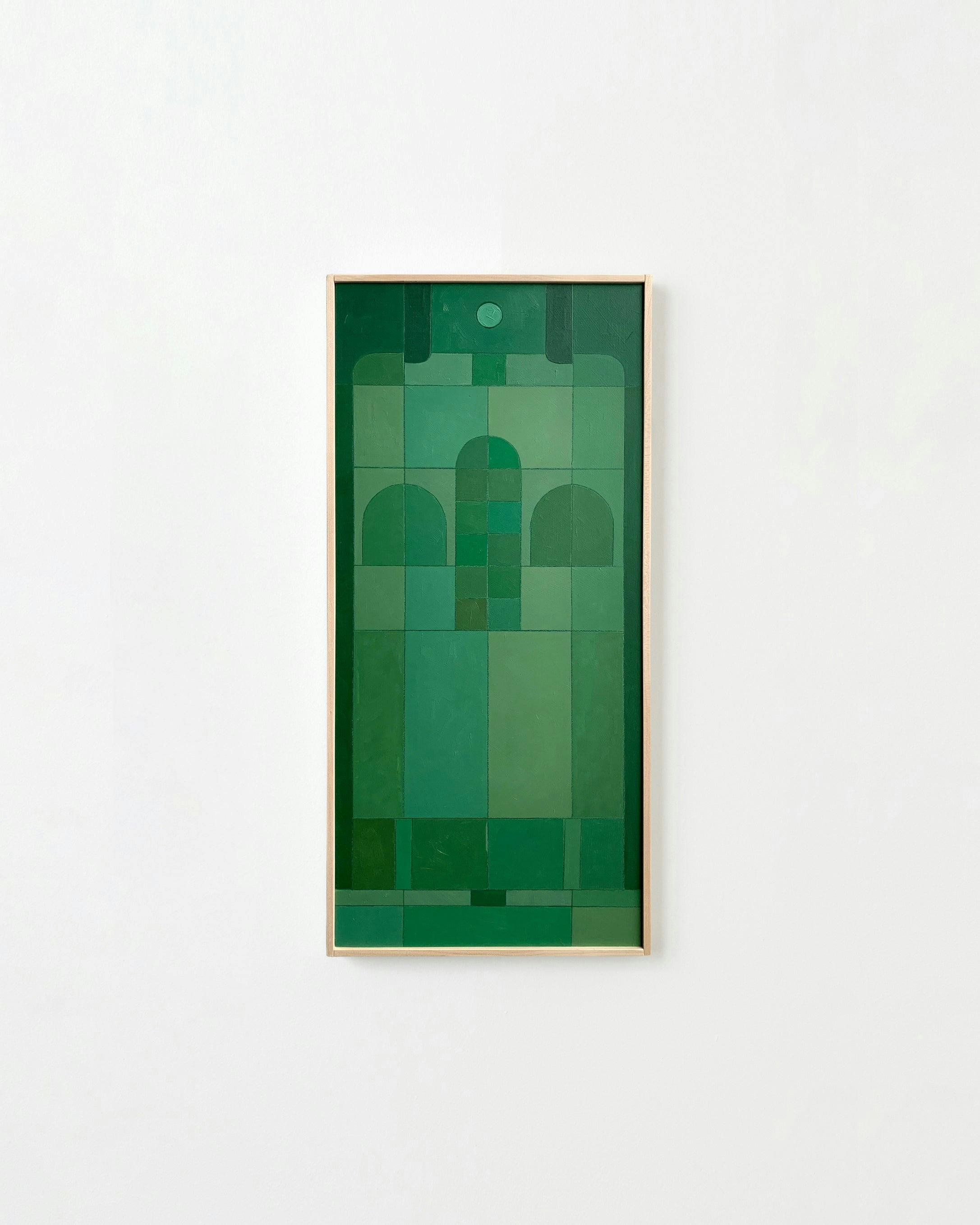 Carla Weeks - Stained Glass Study in Green 9 - Painting