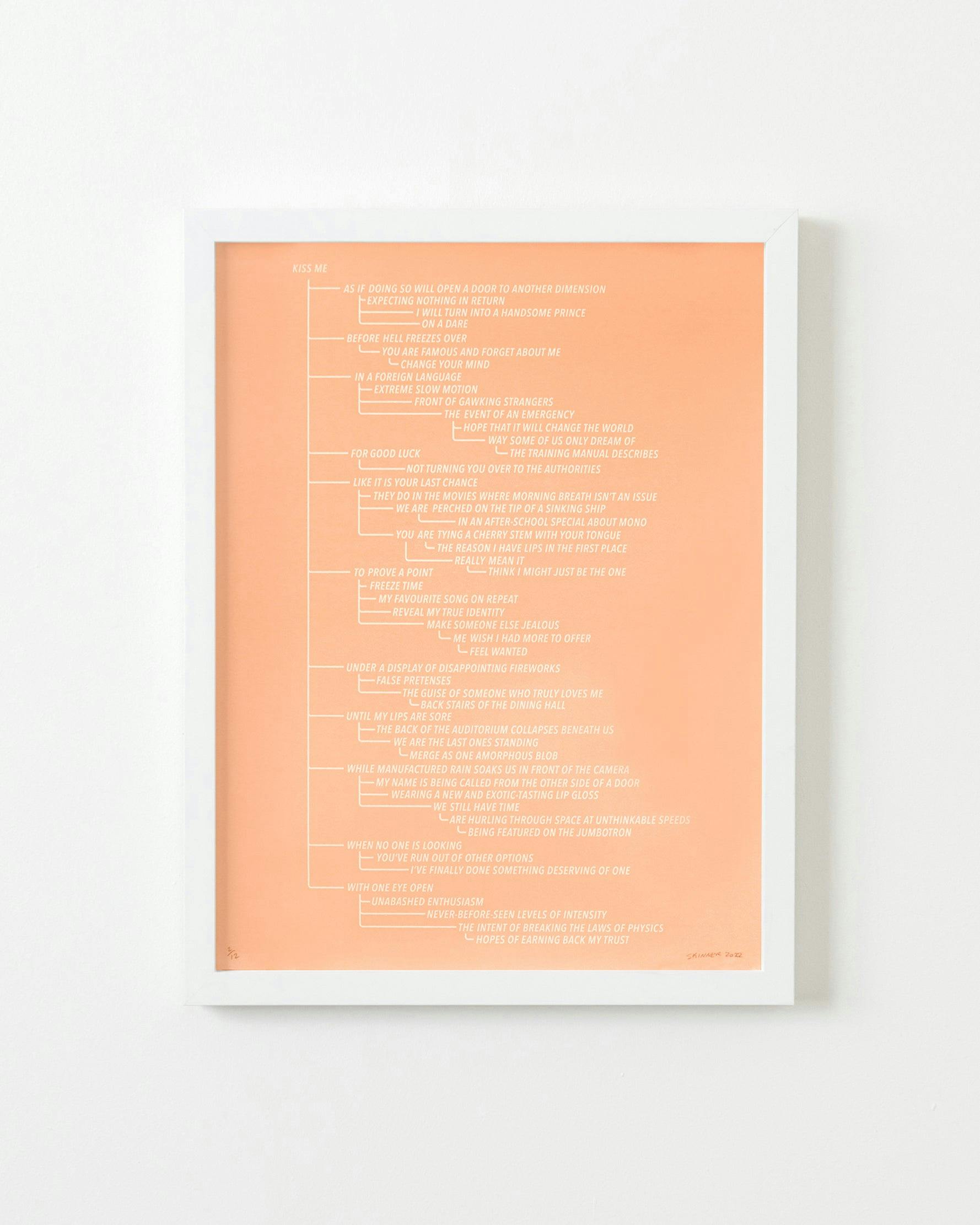 Ben Skinner - Kiss Me Flowchart (light pink) - Print