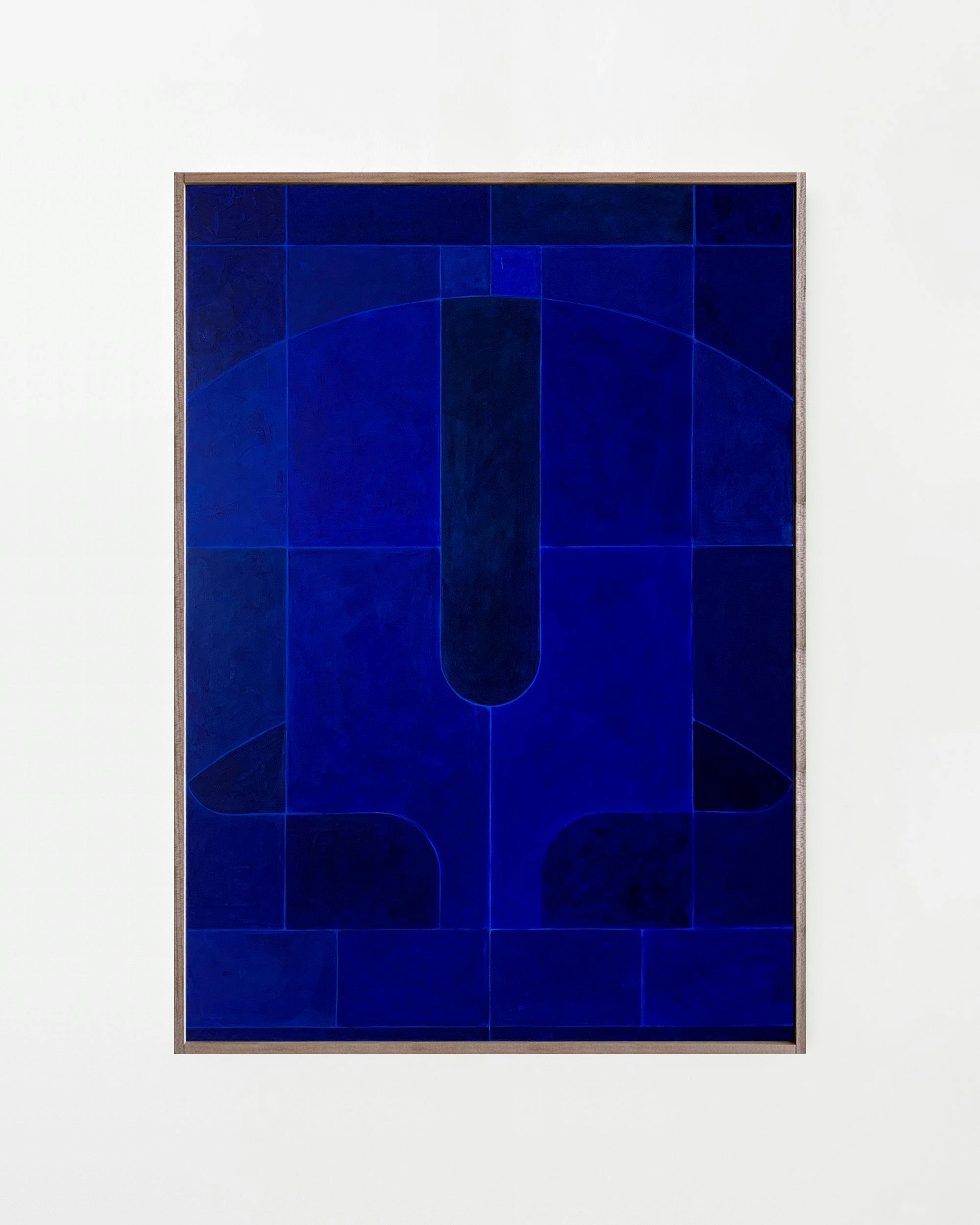 Painting by Carla Weeks titled "Big Window in French Ultramarine".