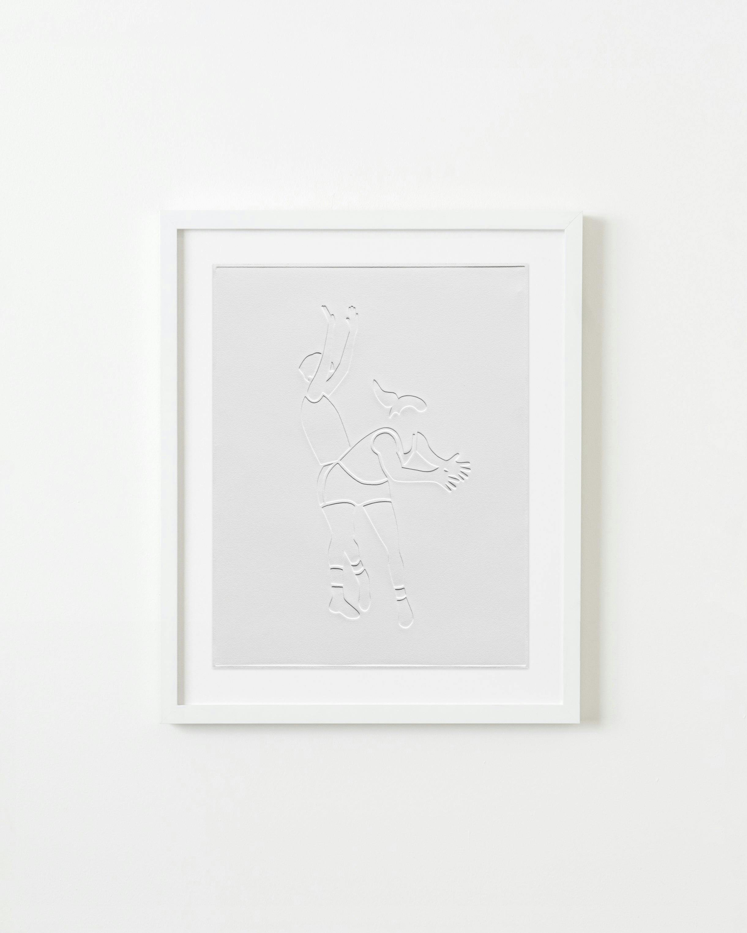 Print by Dana Bell titled "Two Play Basketball".