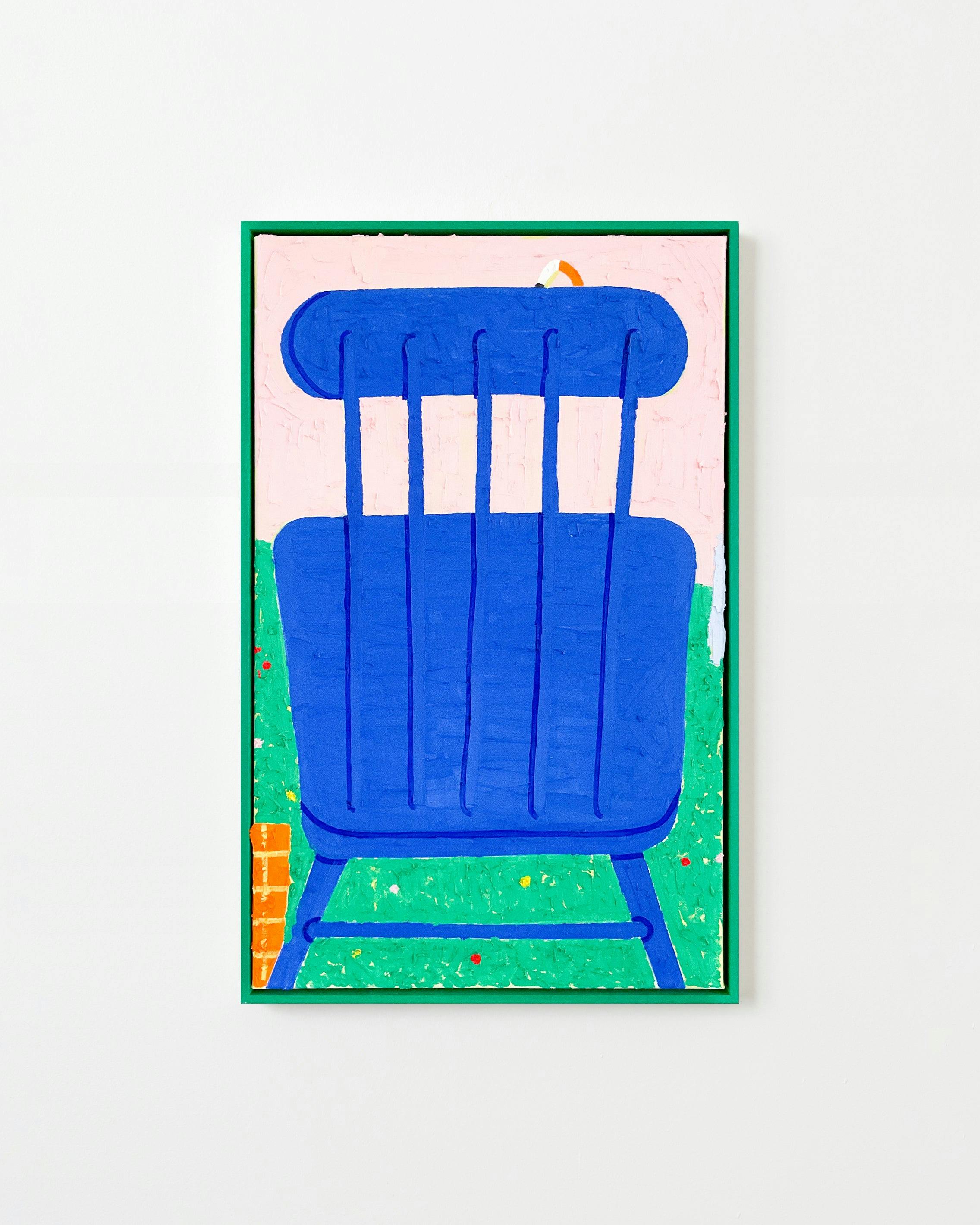Painting by Frederique Matti titled "The chair has been outside for a while".