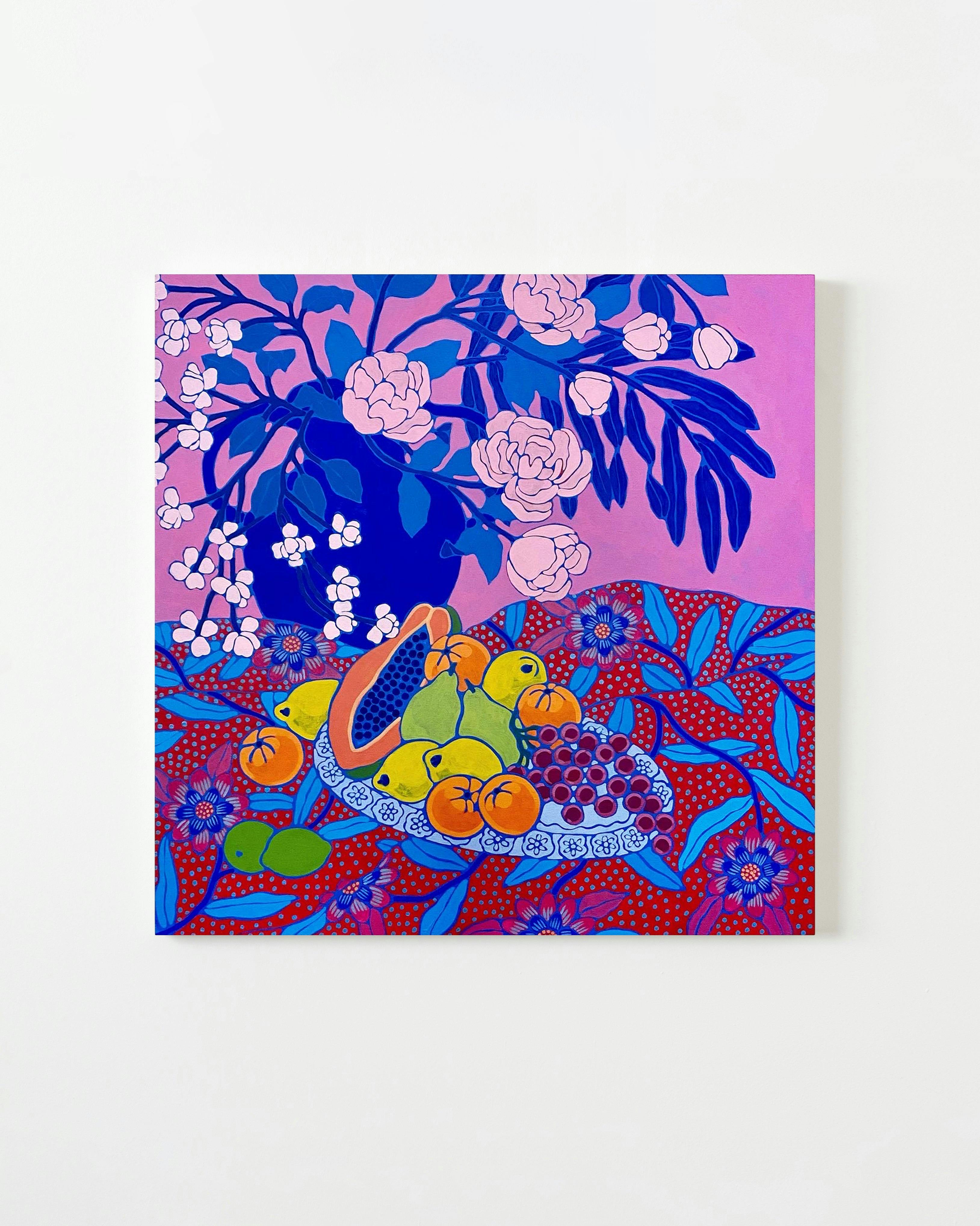 Sarah Ingraham - Fruit Still Life with Tablecloth - Painting