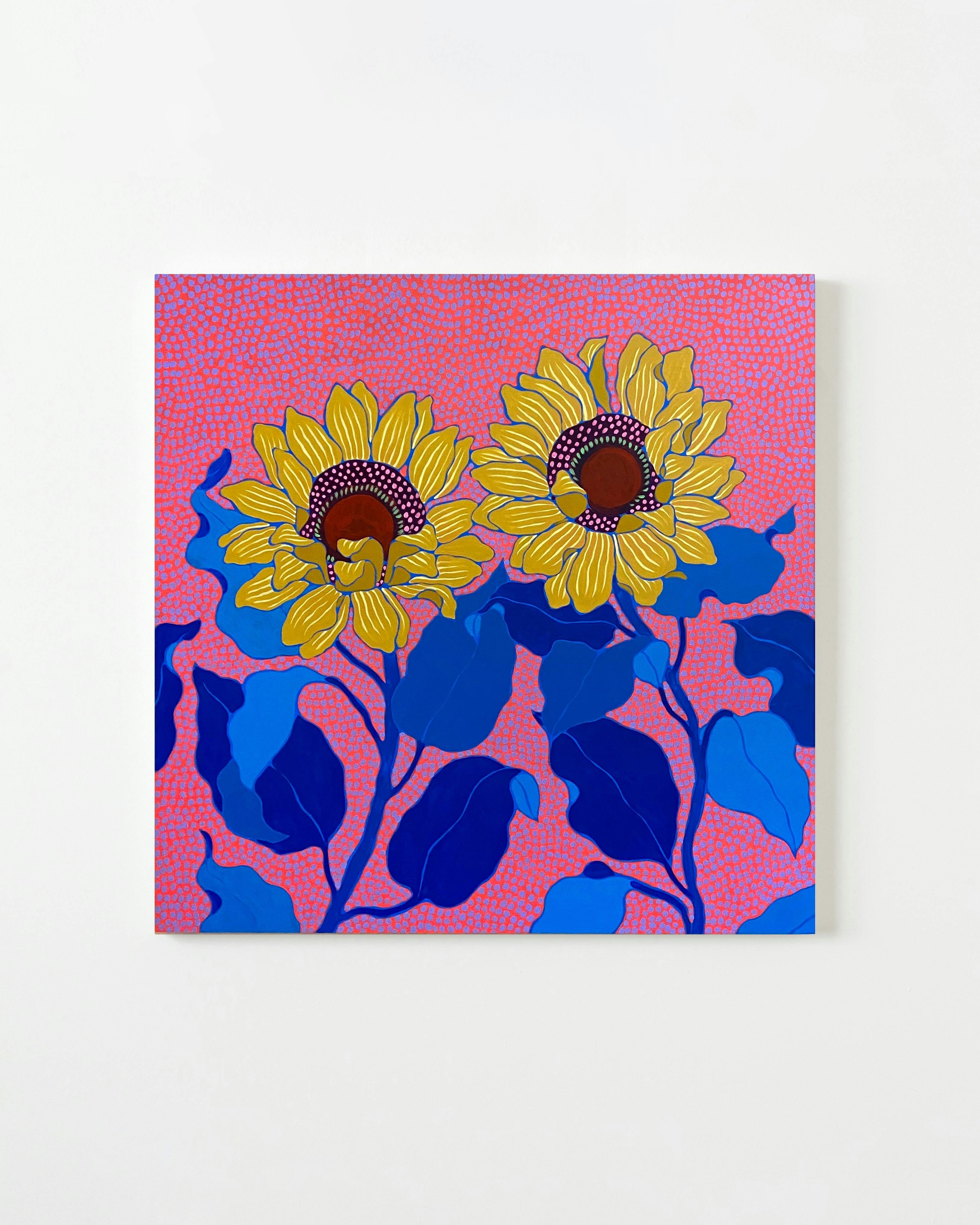 Painting by Sarah Ingraham titled "Two Sunflowers".