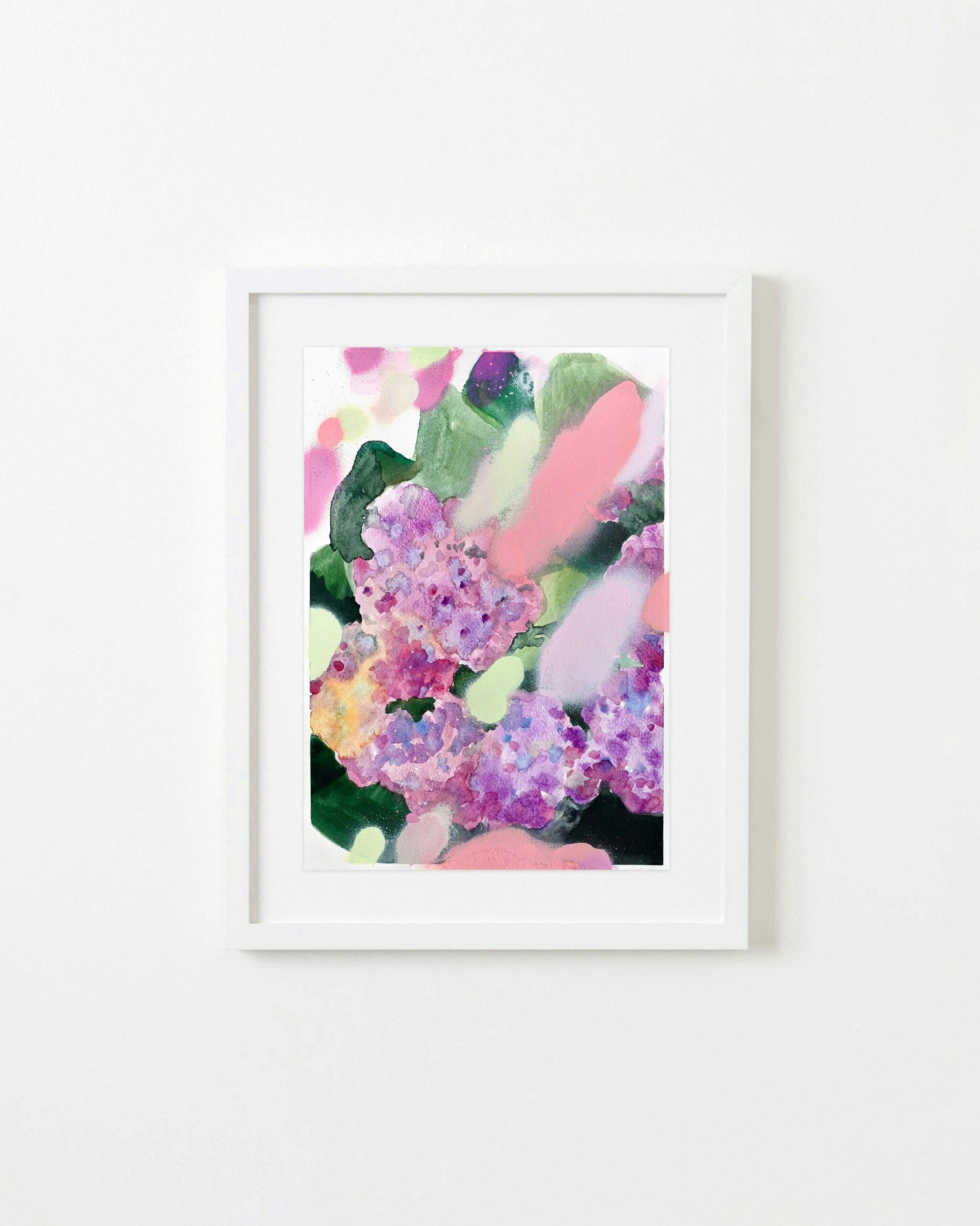Una Ursprung - Purple hydrangeas, spring aura #18 - Painting