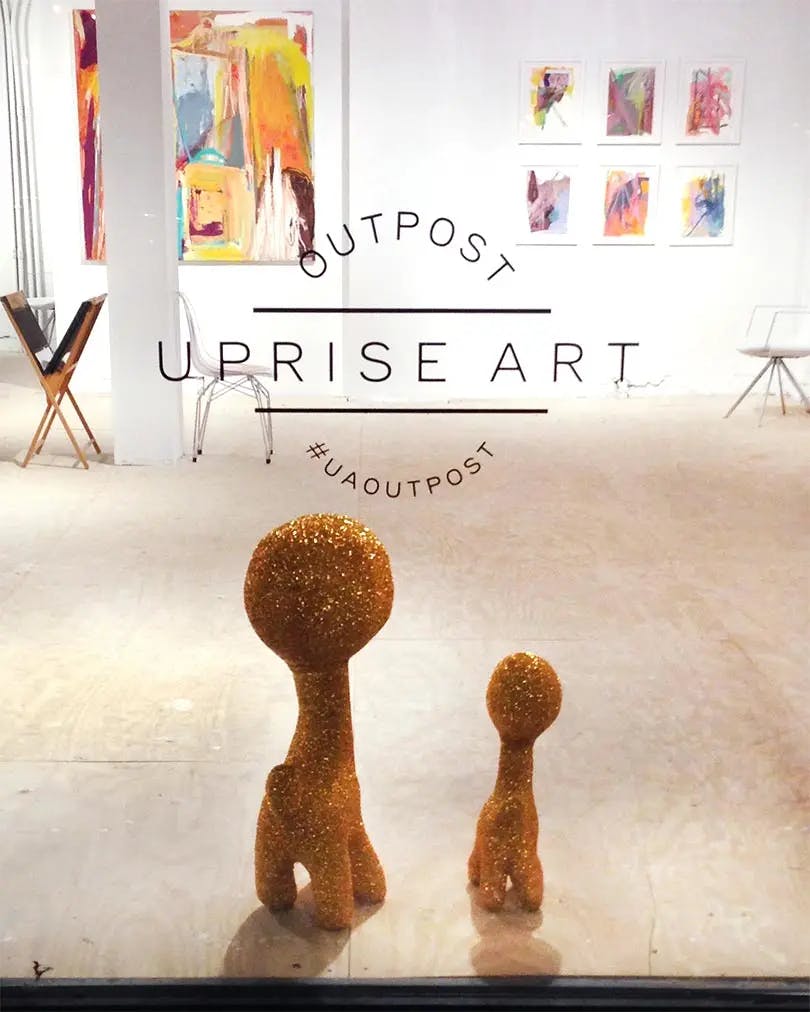 Artwork installed as part of Uprise Art Outpost: Diana Delgado & Rebeca Raney, one of Uprise Art's Exhibitions in New York, NY.