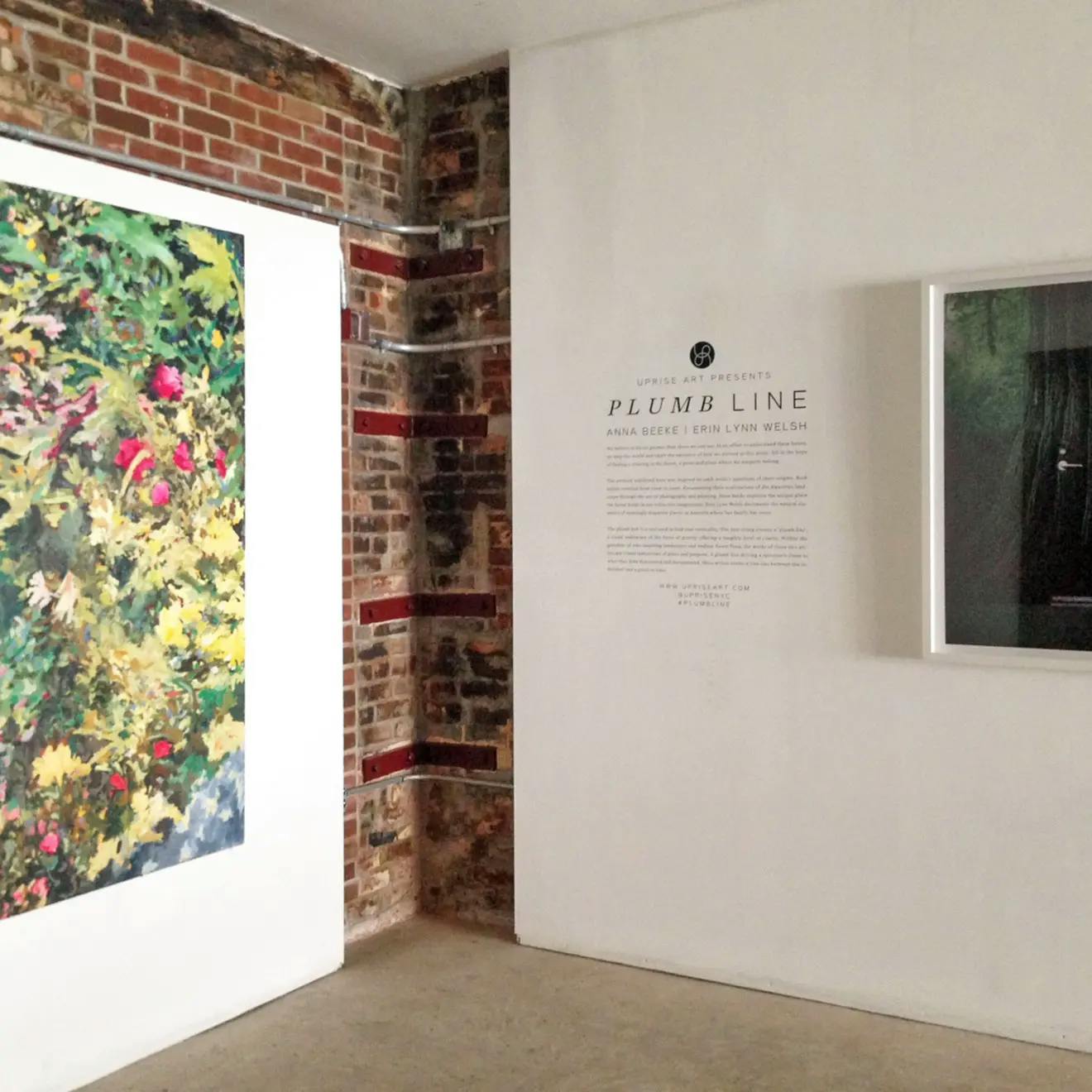 Artwork installed as part of Plumb Line, one of Uprise Art's Exhibitions in New York, NY.