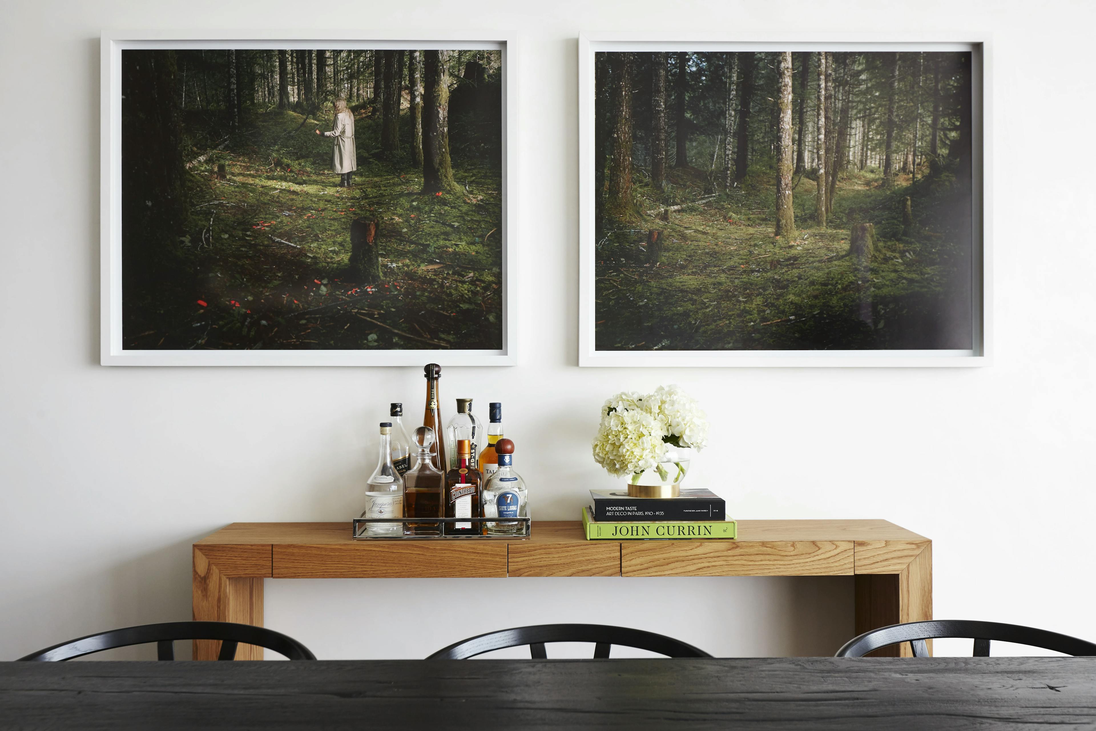 Two photographs by Anna Beeke in a DUMBO dining room.