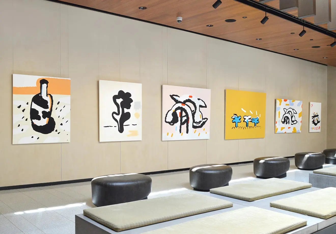 Artwork installed as part of Courtyard at Gotham West, one of Uprise Art's Exhibitions in New York, NY.