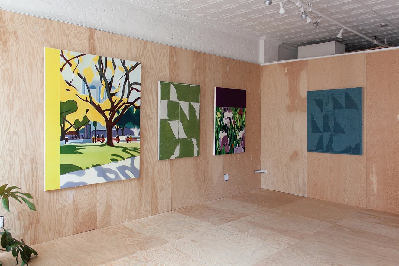 Artwork installed as part of Ground Work, one of Uprise Art's Exhibitions in New York, NY.