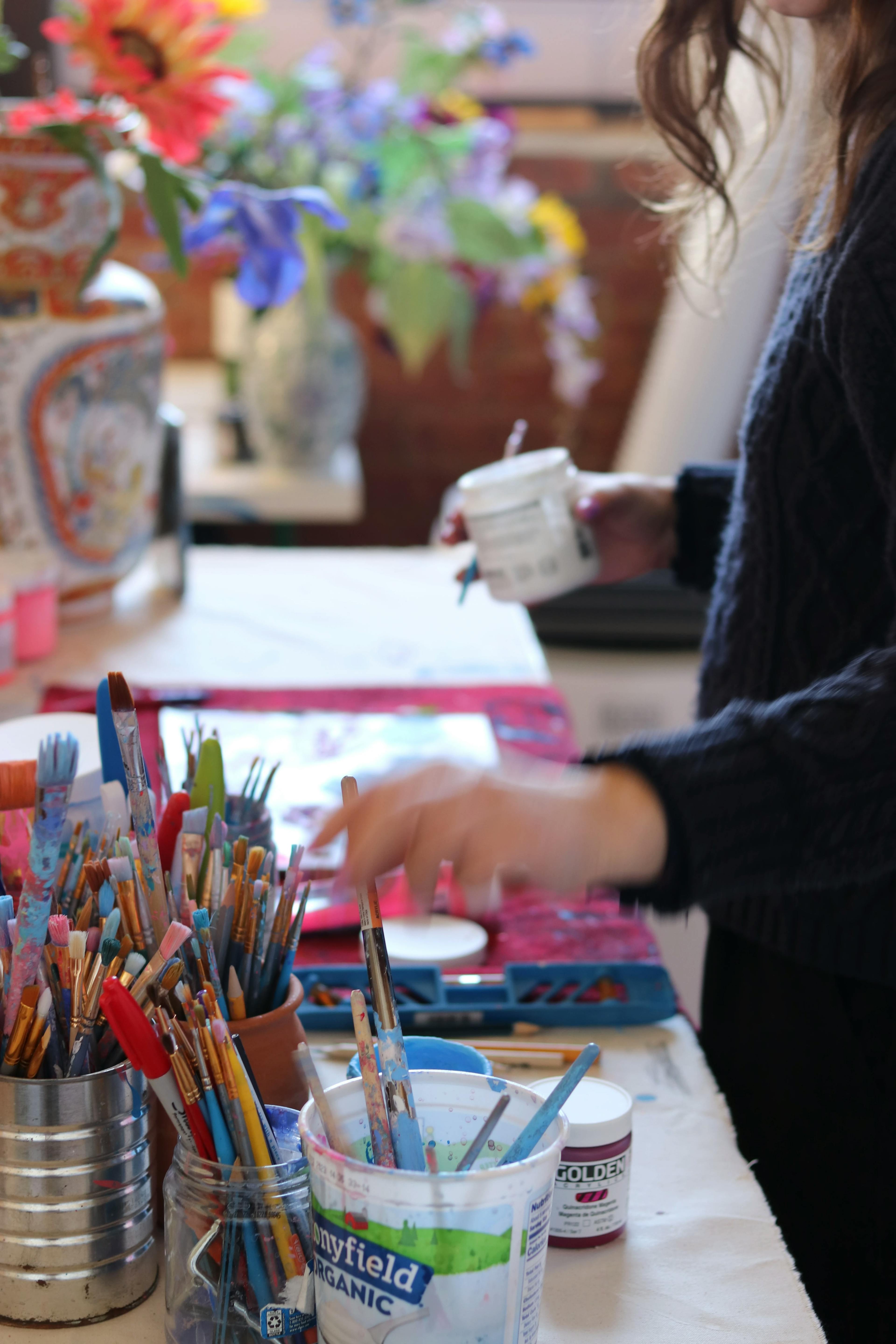 Artist Sarah Ingraham in her studio. 