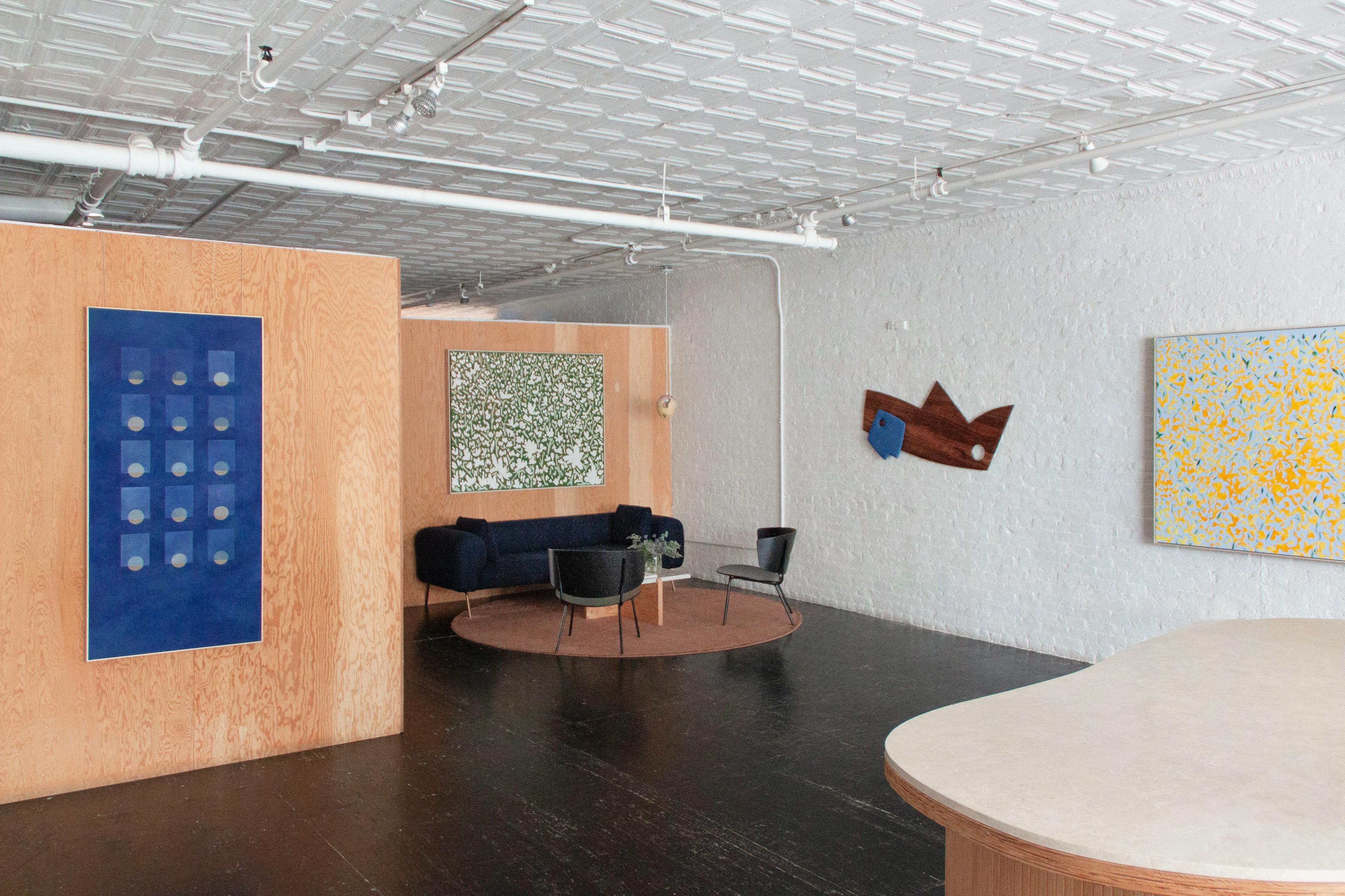 Artwork by Fitzhugh Karol, Kit Porter, and Carla Weeks in the exhibition Mapping the Margin at Uprise Art.