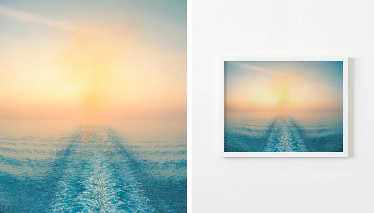Photograph of an ocean horizon by artist Anna Beeke, as part of our 25 one-of-a-kind anniversary gifts.